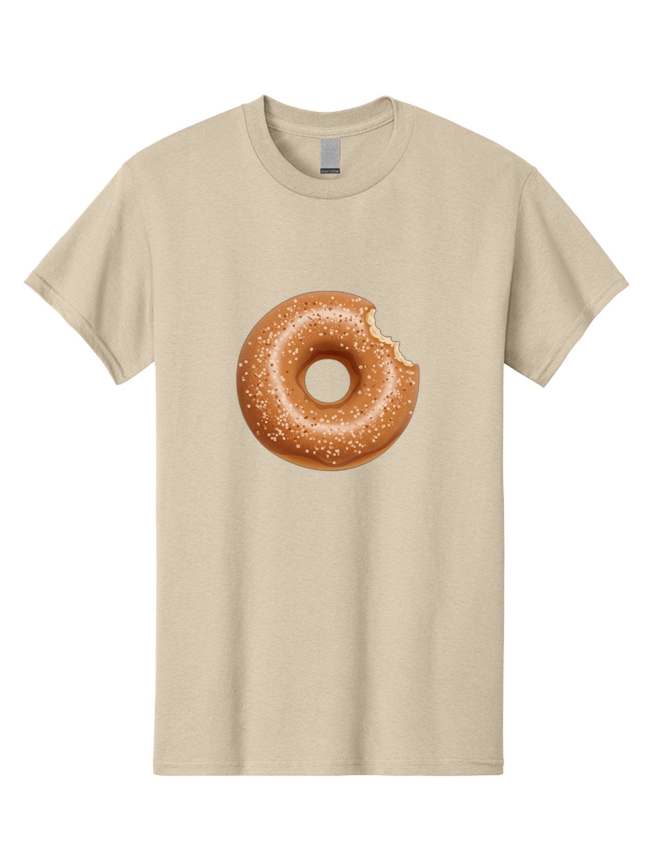 Glazed-Donut Men'S Graphic Tee, 100% Cotton, Comfortable Casual Summer Wear, Machine Washable, Glazed Donut, Bitten Donut, Sweet Treats, Tasty Desserts, Sugar-Coated, Donut With Bite Taken, Indulgent Snack, Baked Goods Baa737 10