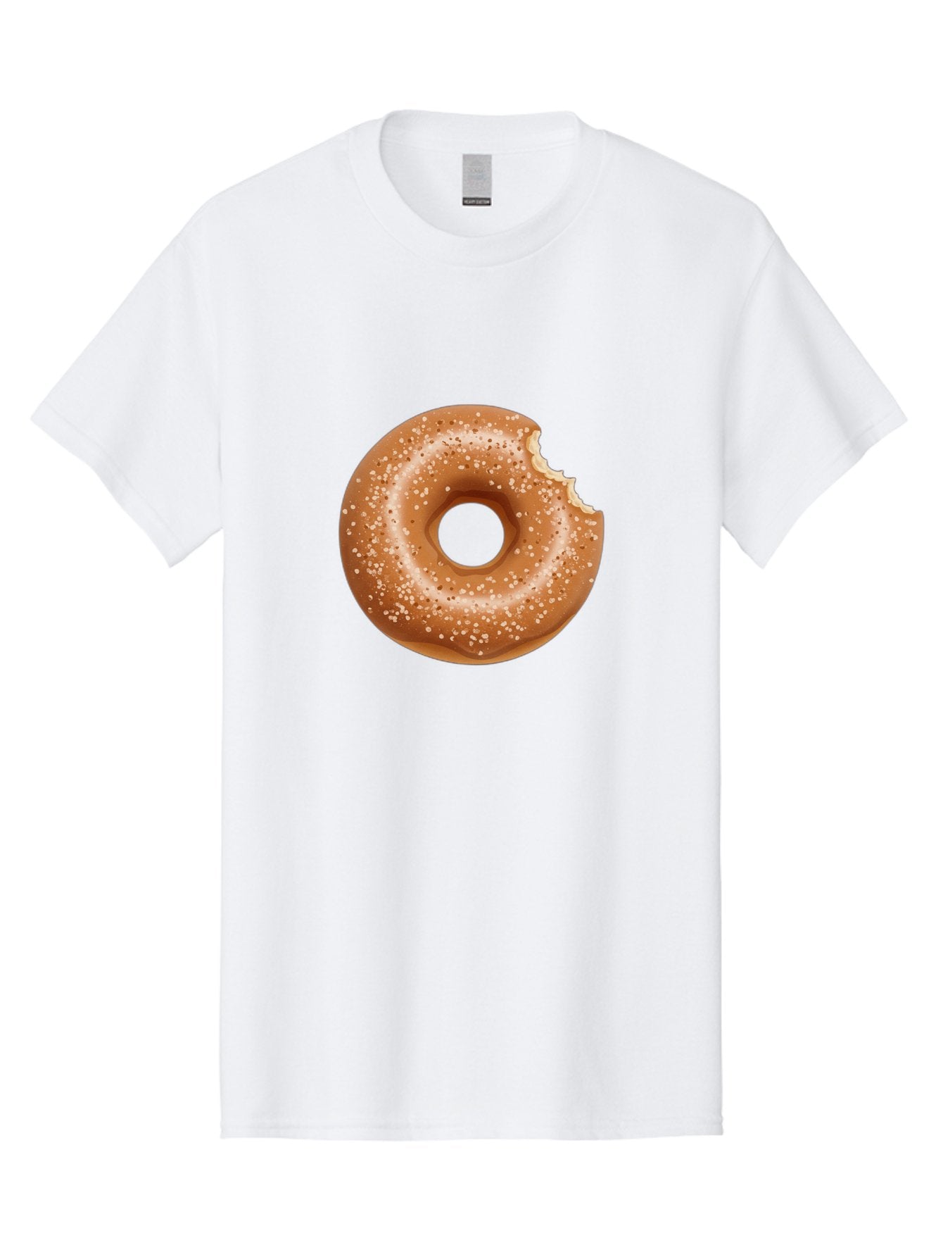Glazed-Donut Men'S Graphic Tee, 100% Cotton, Comfortable Casual Summer Wear, Machine Washable, Glazed Donut, Bitten Donut, Sweet Treats, Tasty Desserts, Sugar-Coated, Donut With Bite Taken, Indulgent Snack, Baked Goods Baa737 4