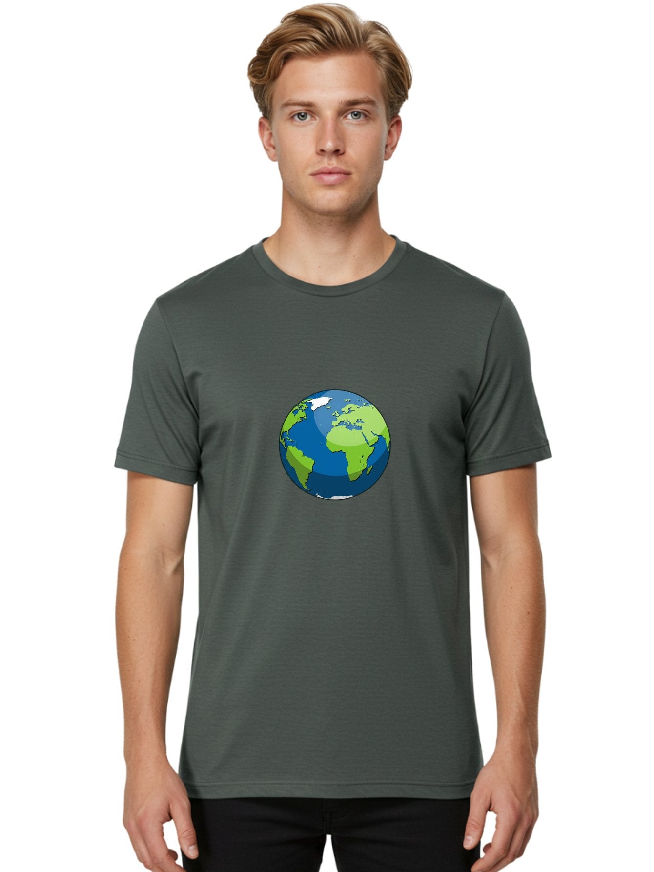 Globe-1 Men'S Graphic Tee, 100% Cotton, Comfortable Casual Summer Wear, Machine Washable, Illustrated Globe, World Map, Global Illustration, 3D Globe, Earth From Space, Cartography, Geography, International, Global Unity, Planet Earth Baa738 17