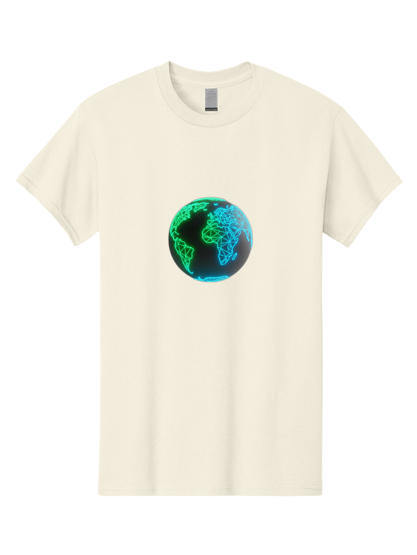 Globe-10 Men'S Graphic Tee, 100% Cotton, Comfortable Casual Summer Wear, Machine Washable, Globe, World Map, Digital Art, Neon Lights, Blue And Green Hues, Futuristic Design, Network Connections, Global Unity, 3D Rendering Baa739 13
