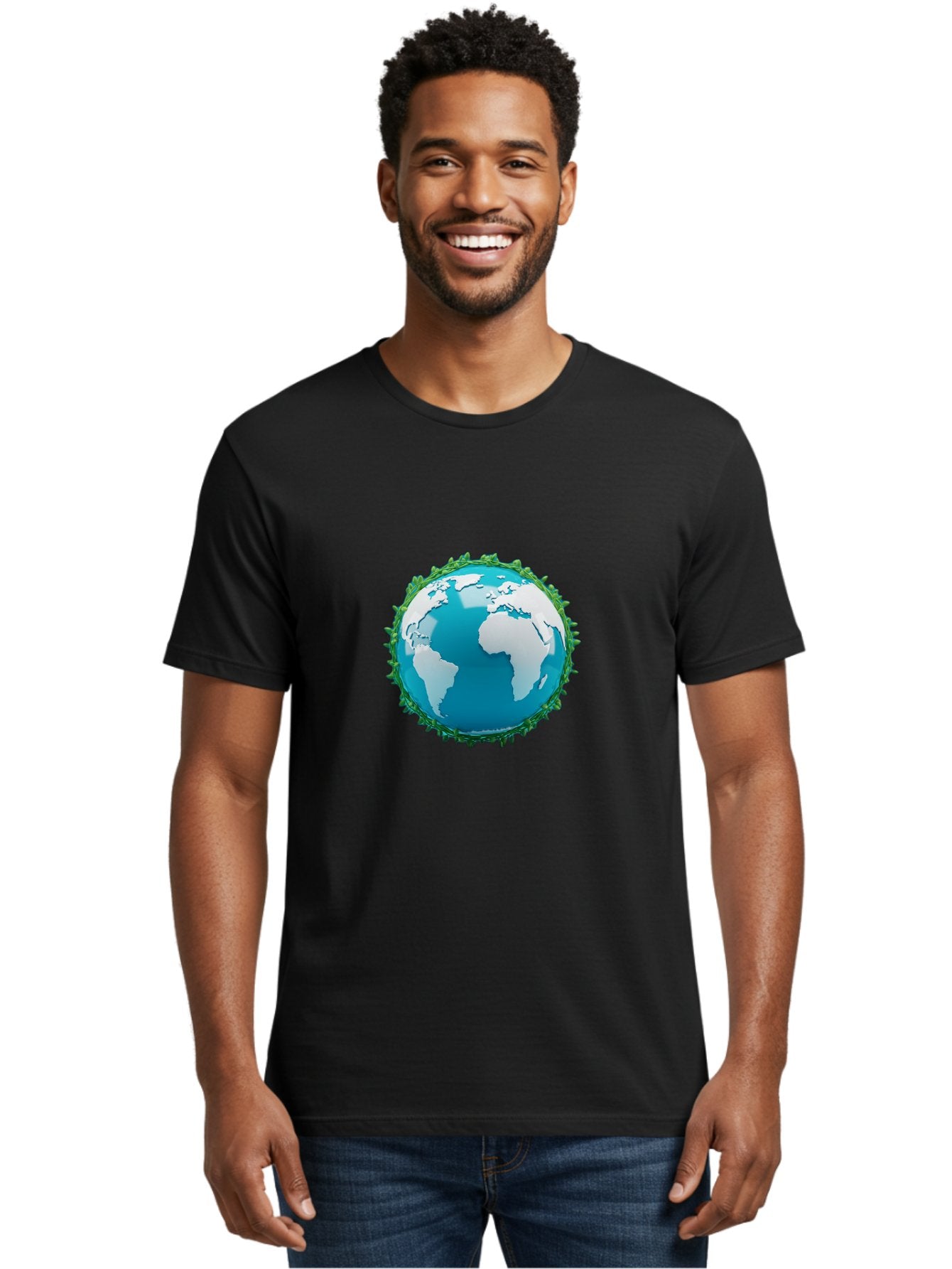 Globe-11 Men'S Graphic Tee, 100% Cotton, Comfortable Casual Summer Wear, Machine Washable, Globe Surrounded By Virus, Global Pandemic, Coronavirus Outbreak, Health Crisis, Worldwide Spread, Blue Earth, White Continents, Viral Infection, Baa740 24