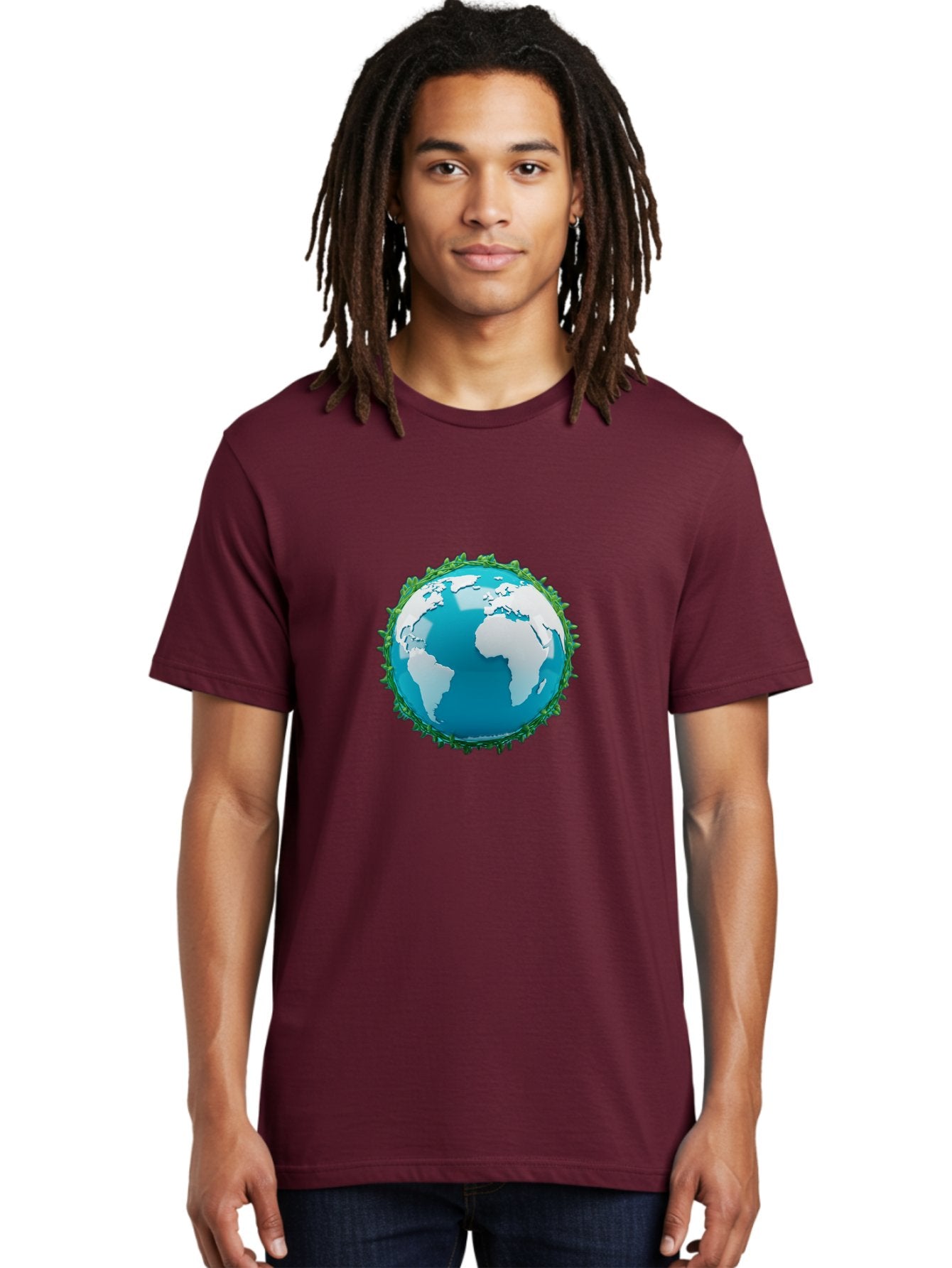 Globe-11 Men'S Graphic Tee, 100% Cotton, Comfortable Casual Summer Wear, Machine Washable, Globe Surrounded By Virus, Global Pandemic, Coronavirus Outbreak, Health Crisis, Worldwide Spread, Blue Earth, White Continents, Viral Infection, Baa740 22