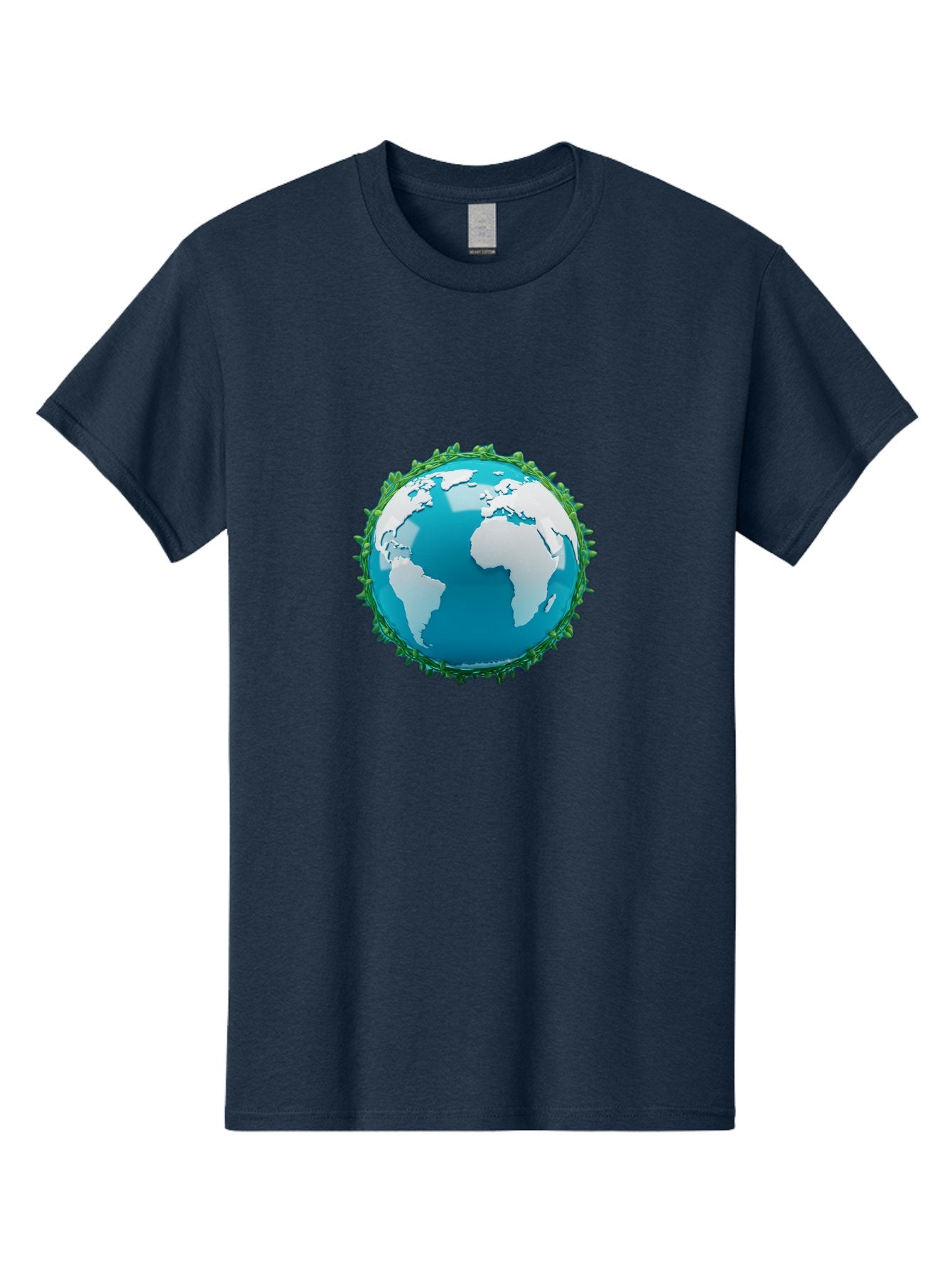 Globe-11 Men'S Graphic Tee, 100% Cotton, Comfortable Casual Summer Wear, Machine Washable, Globe Surrounded By Virus, Global Pandemic, Coronavirus Outbreak, Health Crisis, Worldwide Spread, Blue Earth, White Continents, Viral Infection, Baa740