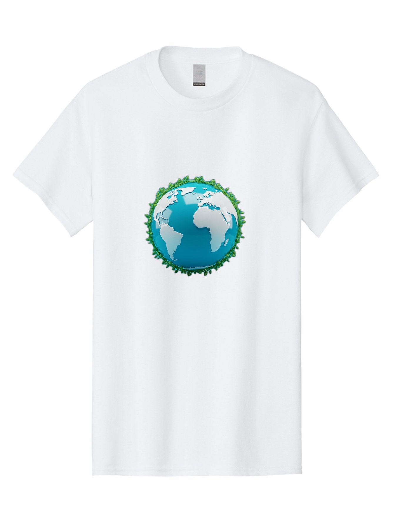 Globe-11 Men'S Graphic Tee, 100% Cotton, Comfortable Casual Summer Wear, Machine Washable, Globe Surrounded By Virus, Global Pandemic, Coronavirus Outbreak, Health Crisis, Worldwide Spread, Blue Earth, White Continents, Viral Infection, Baa740