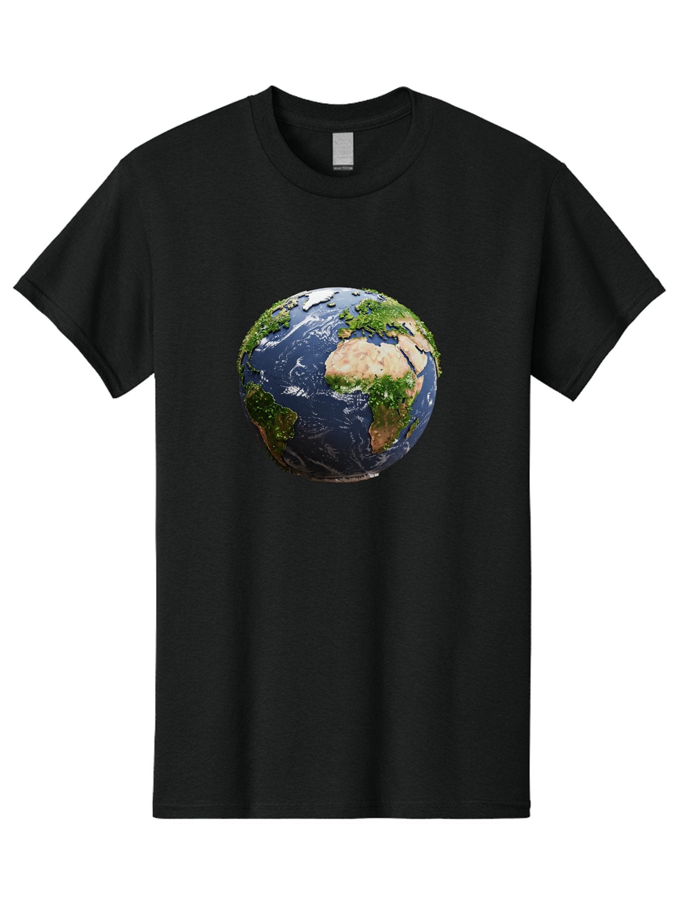 Globe-12 Men'S Graphic Tee, 100% Cotton, Comfortable Casual Summer Wear, Machine Washable, Globe Showing Africa, Europe, And Atlantic Ocean, Global View, Planet Earth, Continents, Oceans, Digital Rendering, 3D Visualization, World Map Baa741 7