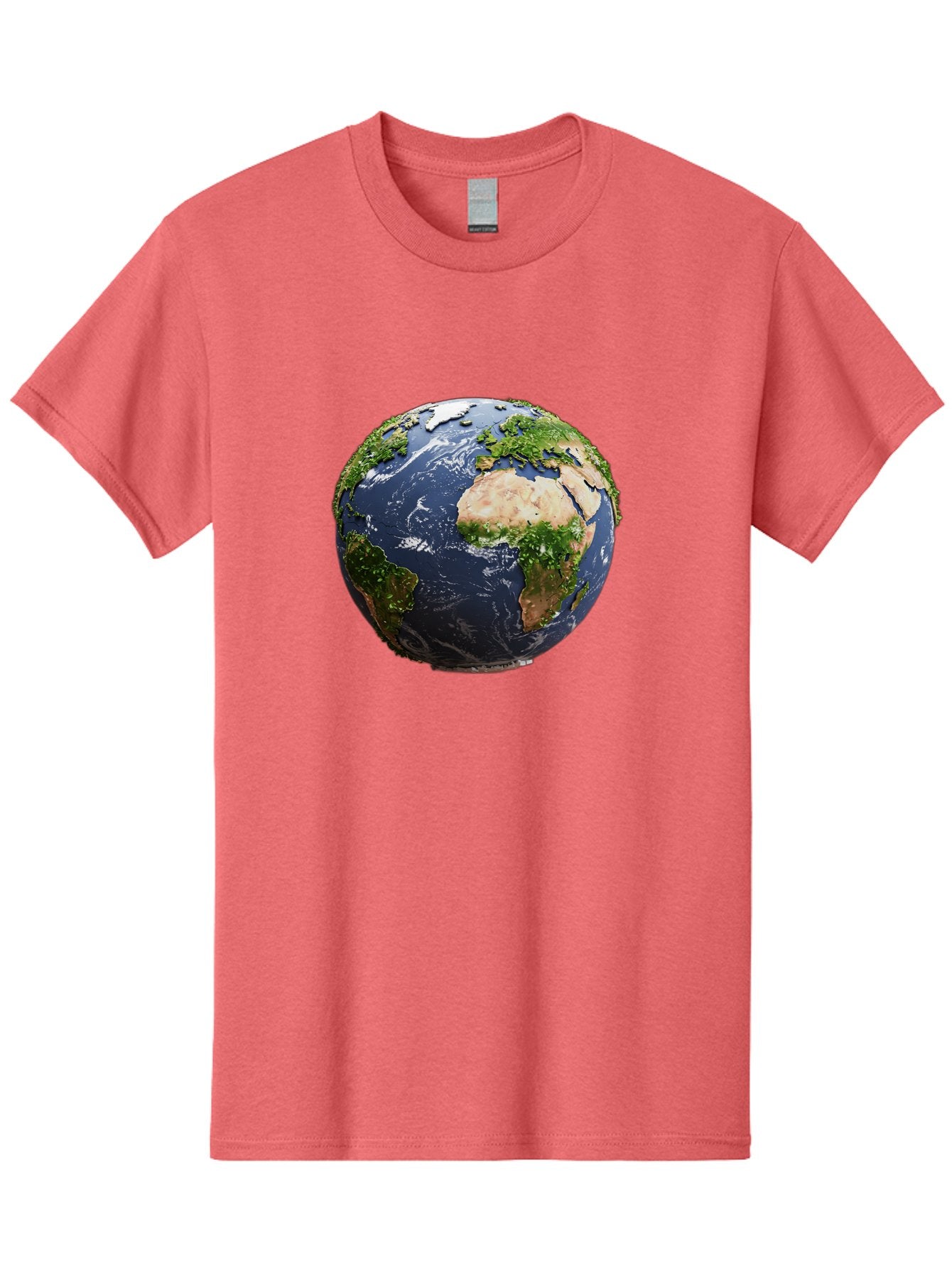 Globe-12 Men'S Graphic Tee, 100% Cotton, Comfortable Casual Summer Wear, Machine Washable, Globe Showing Africa, Europe, And Atlantic Ocean, Global View, Planet Earth, Continents, Oceans, Digital Rendering, 3D Visualization, World Map Baa741 14