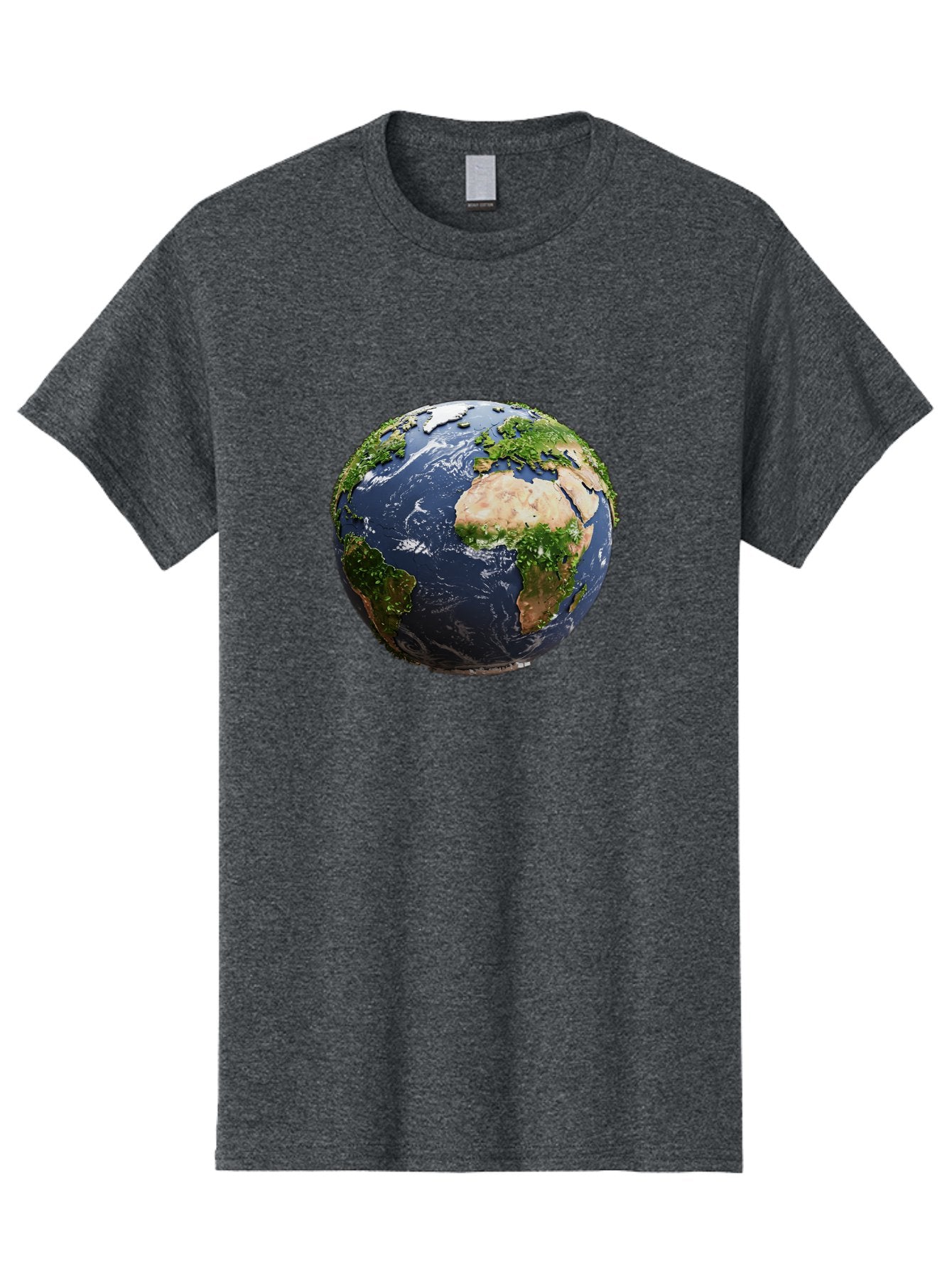 Globe-12 Men'S Graphic Tee, 100% Cotton, Comfortable Casual Summer Wear, Machine Washable, Globe Showing Africa, Europe, And Atlantic Ocean, Global View, Planet Earth, Continents, Oceans, Digital Rendering, 3D Visualization, World Map Baa741 6