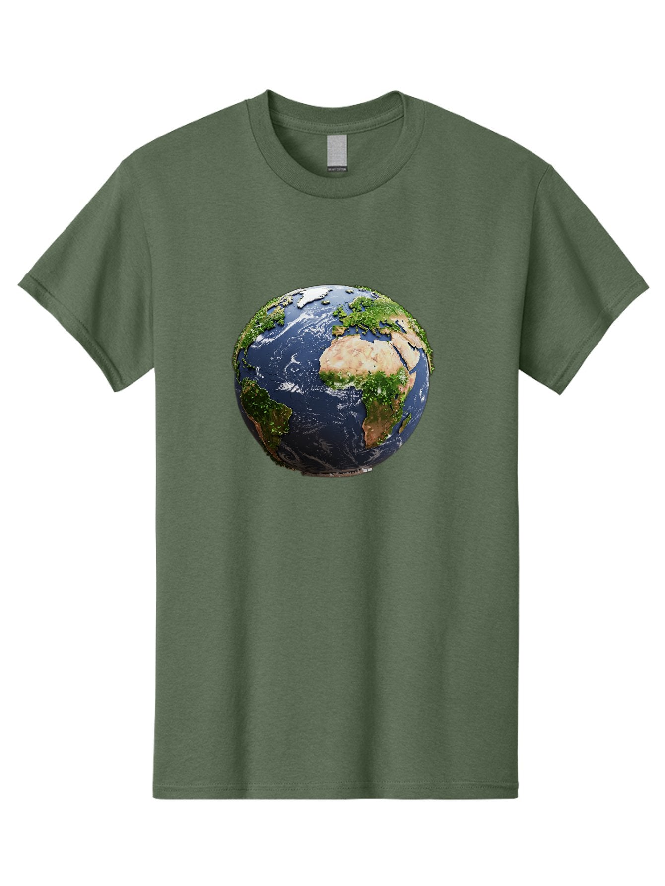 Globe-12 Men'S Graphic Tee, 100% Cotton, Comfortable Casual Summer Wear, Machine Washable, Globe Showing Africa, Europe, And Atlantic Ocean, Global View, Planet Earth, Continents, Oceans, Digital Rendering, 3D Visualization, World Map Baa741 8