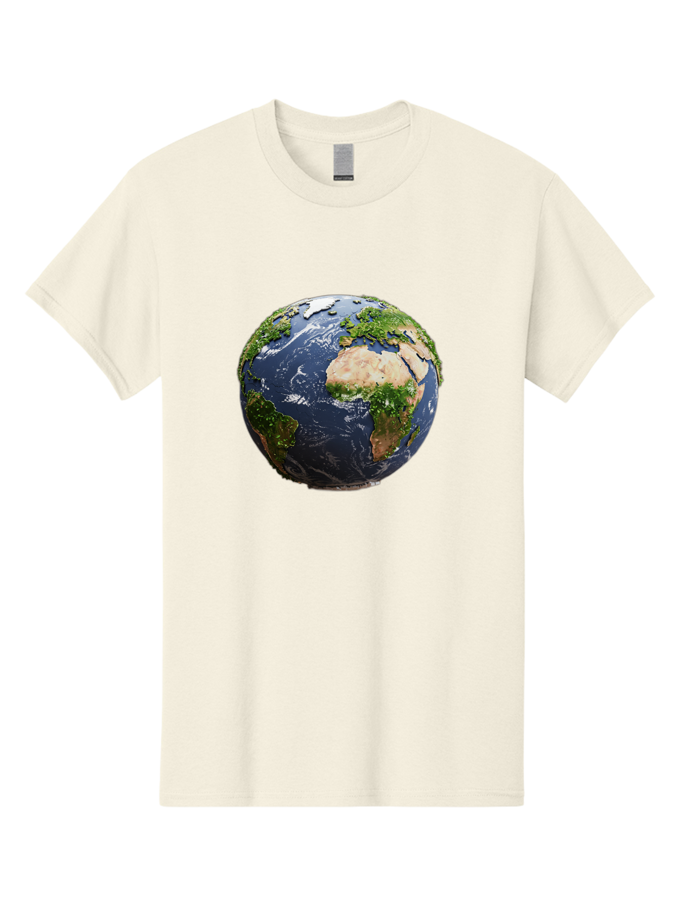 Globe-12 Men'S Graphic Tee, 100% Cotton, Comfortable Casual Summer Wear, Machine Washable, Globe Showing Africa, Europe, And Atlantic Ocean, Global View, Planet Earth, Continents, Oceans, Digital Rendering, 3D Visualization, World Map Baa741 17