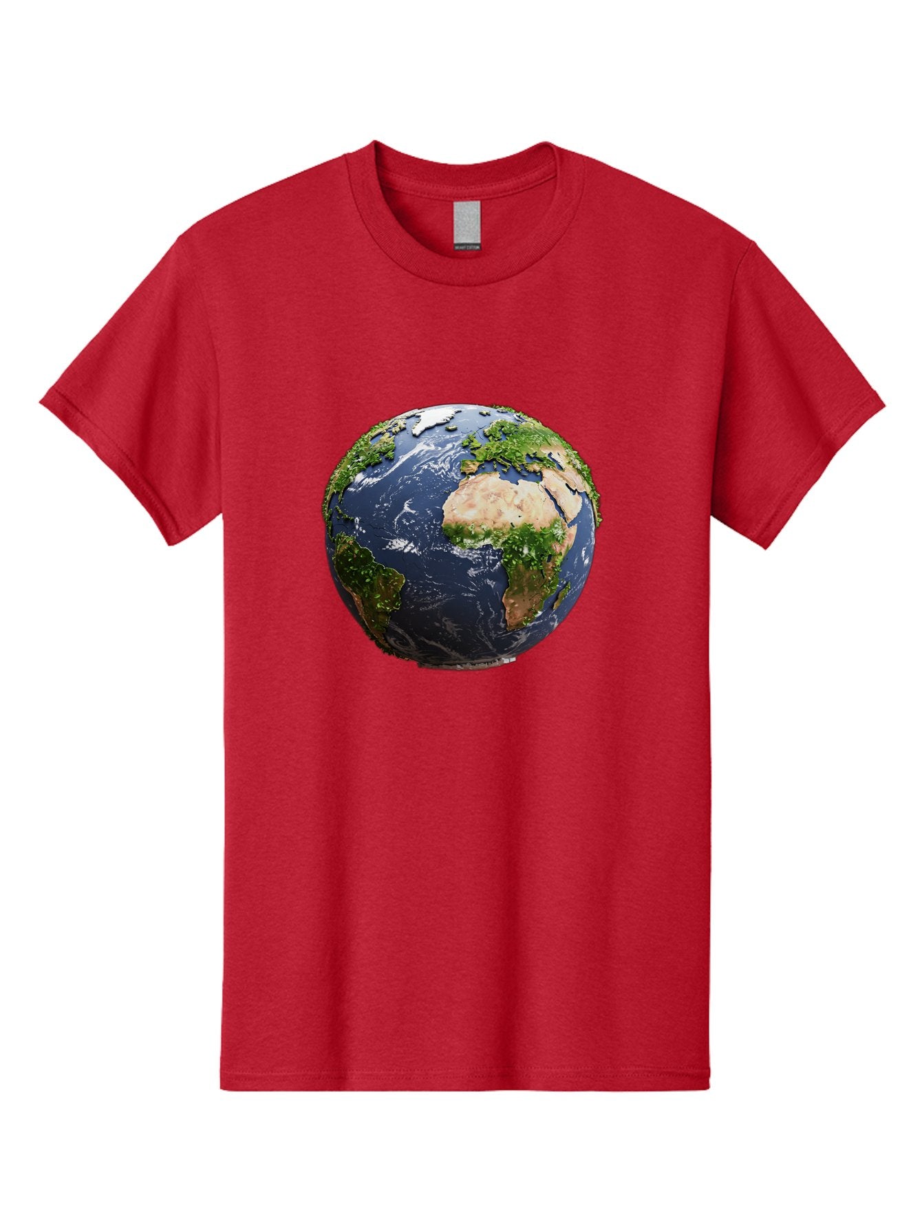 Globe-12 Men'S Graphic Tee, 100% Cotton, Comfortable Casual Summer Wear, Machine Washable, Globe Showing Africa, Europe, And Atlantic Ocean, Global View, Planet Earth, Continents, Oceans, Digital Rendering, 3D Visualization, World Map Baa741 13