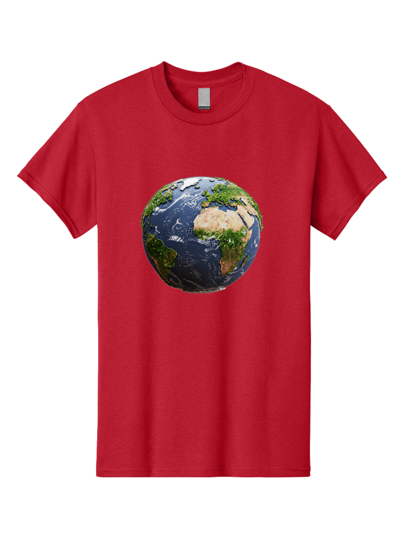 Globe-12 Men'S Graphic Tee, 100% Cotton, Comfortable Casual Summer Wear, Machine Washable, Globe Showing Africa, Europe, And Atlantic Ocean, Global View, Planet Earth, Continents, Oceans, Digital Rendering, 3D Visualization, World Map Baa741 29