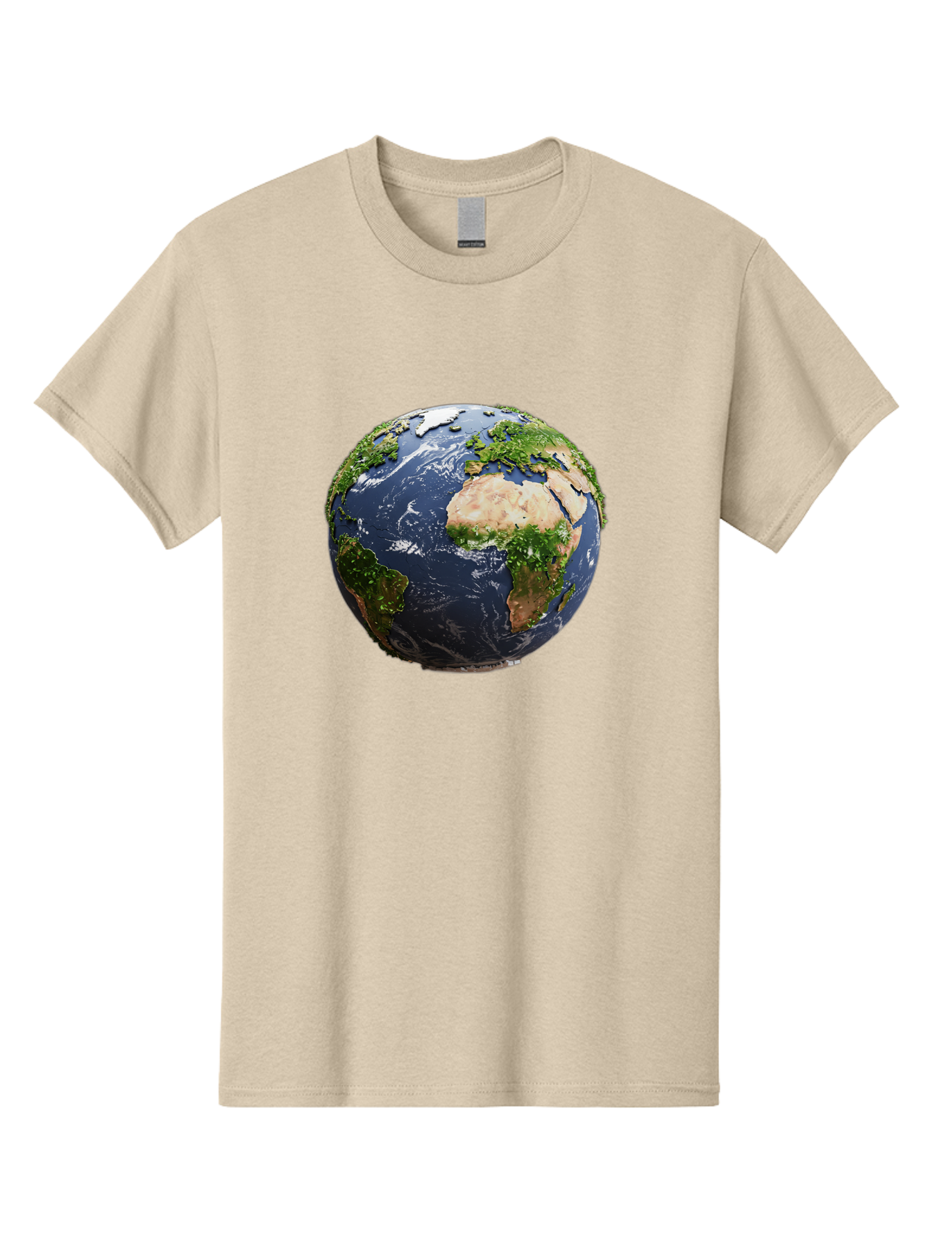 Globe-12 Men'S Graphic Tee, 100% Cotton, Comfortable Casual Summer Wear, Machine Washable, Globe Showing Africa, Europe, And Atlantic Ocean, Global View, Planet Earth, Continents, Oceans, Digital Rendering, 3D Visualization, World Map Baa741 9