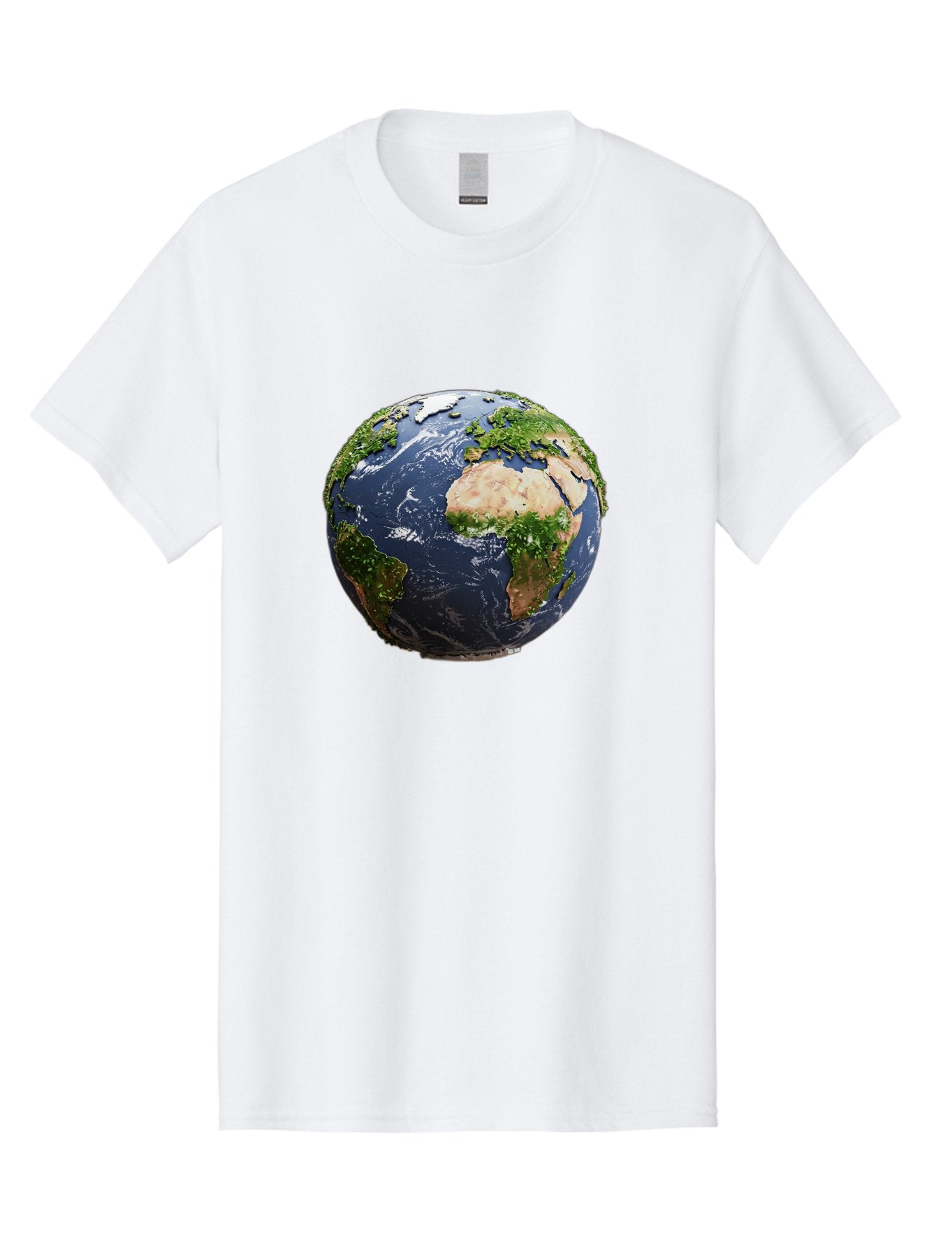 Globe-12 Men'S Graphic Tee, 100% Cotton, Comfortable Casual Summer Wear, Machine Washable, Globe Showing Africa, Europe, And Atlantic Ocean, Global View, Planet Earth, Continents, Oceans, Digital Rendering, 3D Visualization, World Map Baa741 11