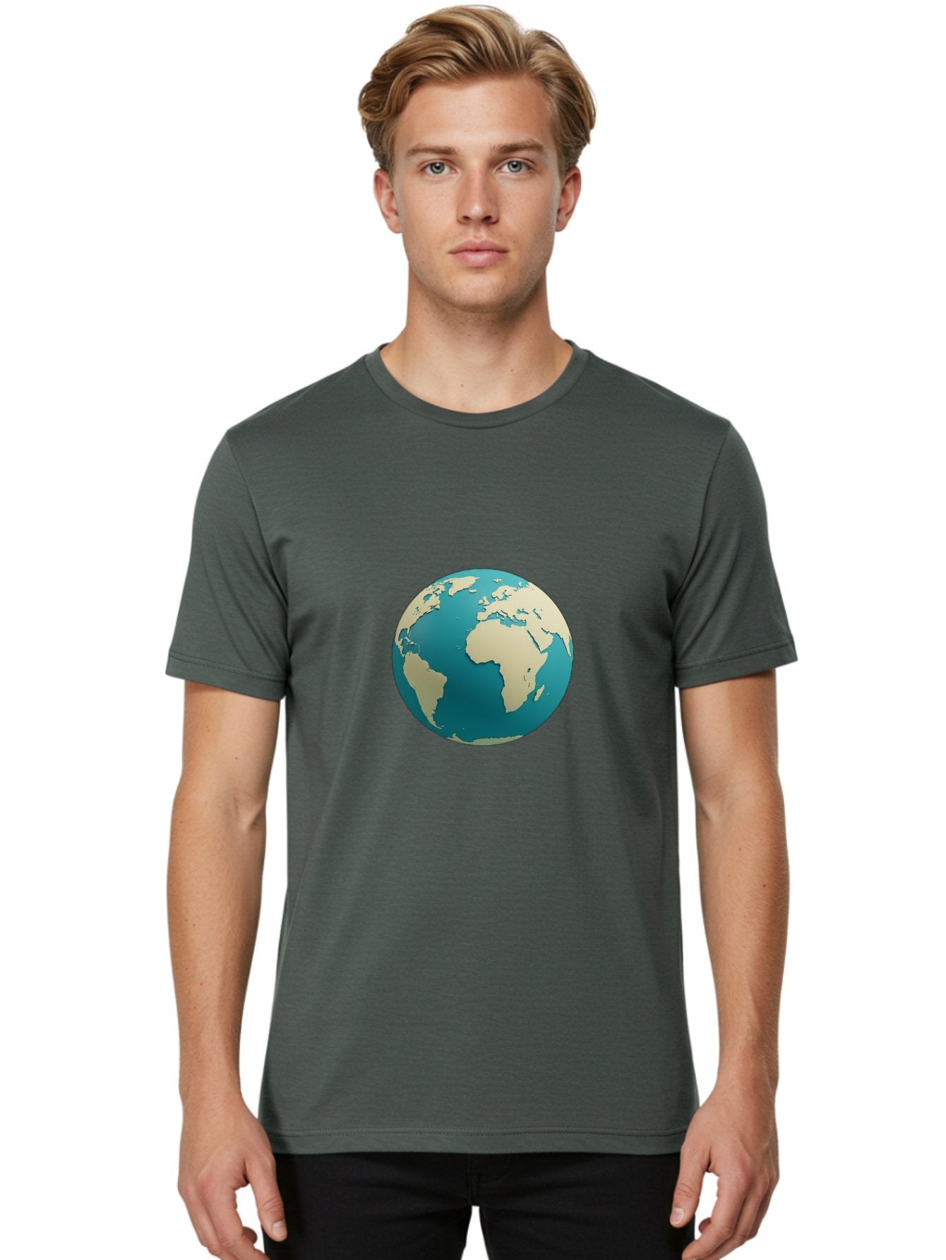Globe-2 Men'S Graphic Tee, 100% Cotton, Comfortable Casual Summer Wear, Machine Washable, Globe, World Map, Earth, Global Perspective, International, 3D Illustration, Africa, South America, Digital Graphics, Global Unity, Worldview, Baa742 18