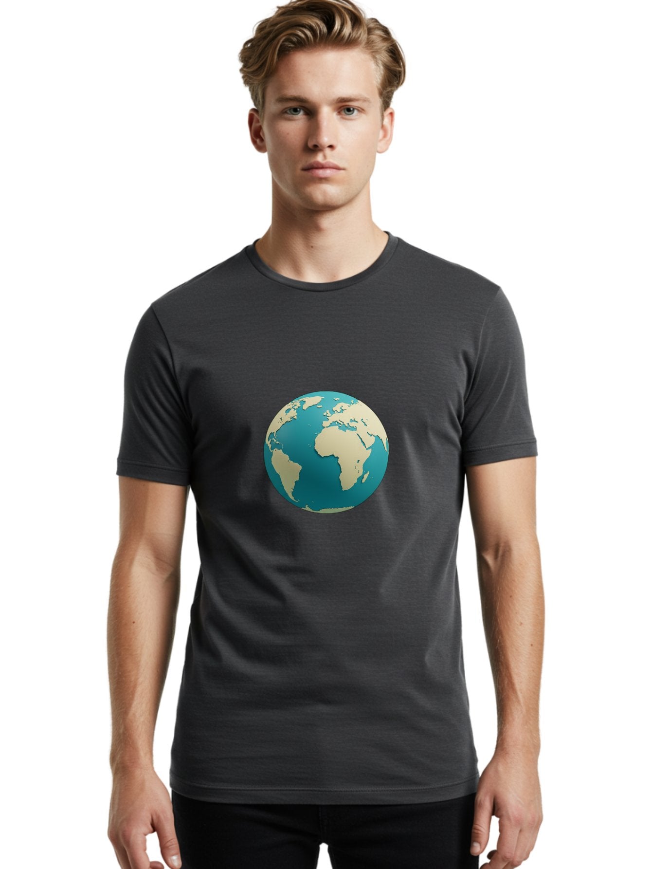 Globe-2 Men'S Graphic Tee, 100% Cotton, Comfortable Casual Summer Wear, Machine Washable, Globe, World Map, Earth, Global Perspective, International, 3D Illustration, Africa, South America, Digital Graphics, Global Unity, Worldview, Baa742 21