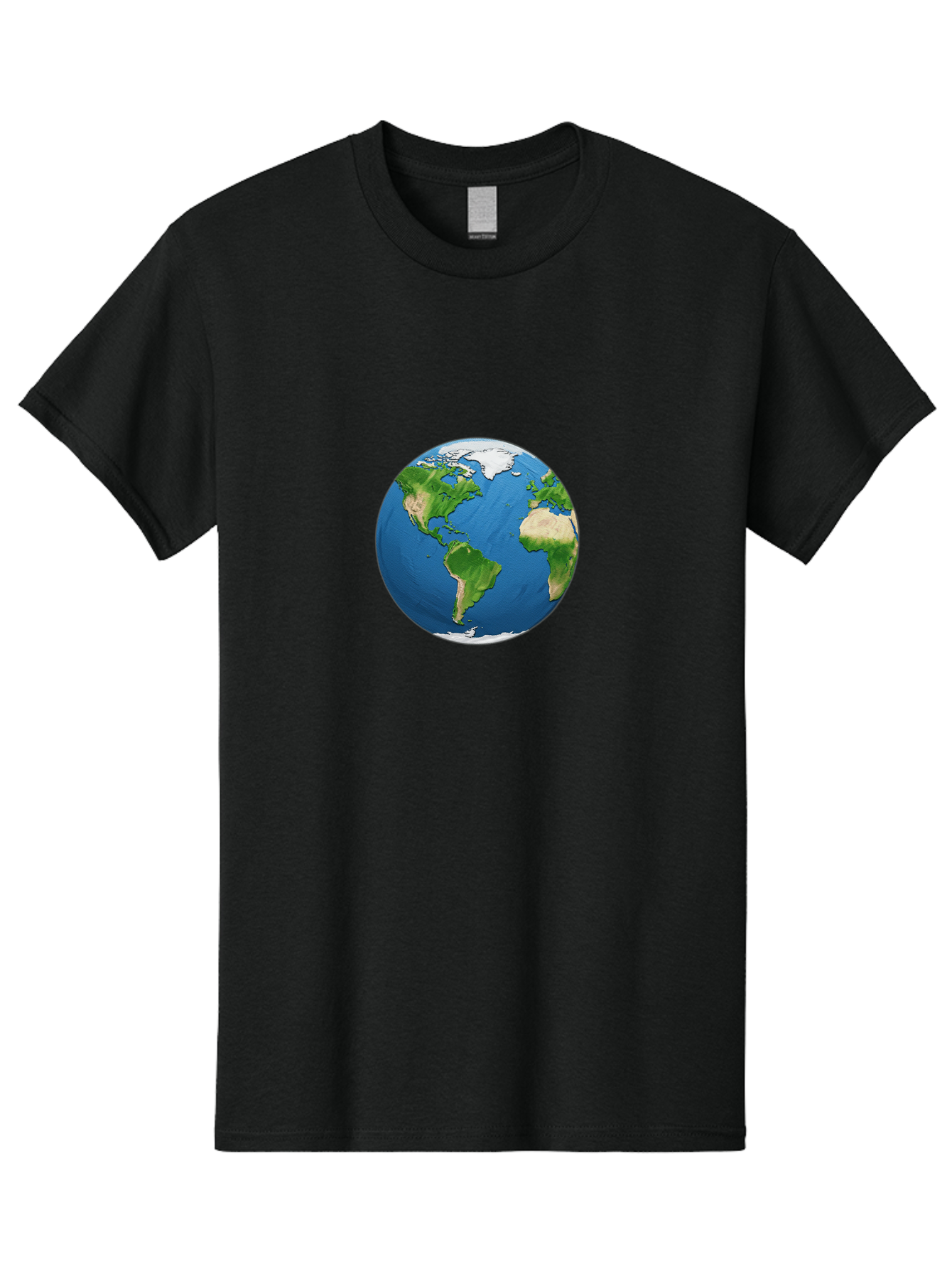 Globe-3 Men'S Graphic Tee, 100% Cotton, Comfortable Casual Summer Wear, Machine Washable, Globe Showing Americas And Africa, Planet Earth, 3D Rendering, Blue Oceans, Green Continents, Natural Resources, Global Unity, Earth From Space Baa743