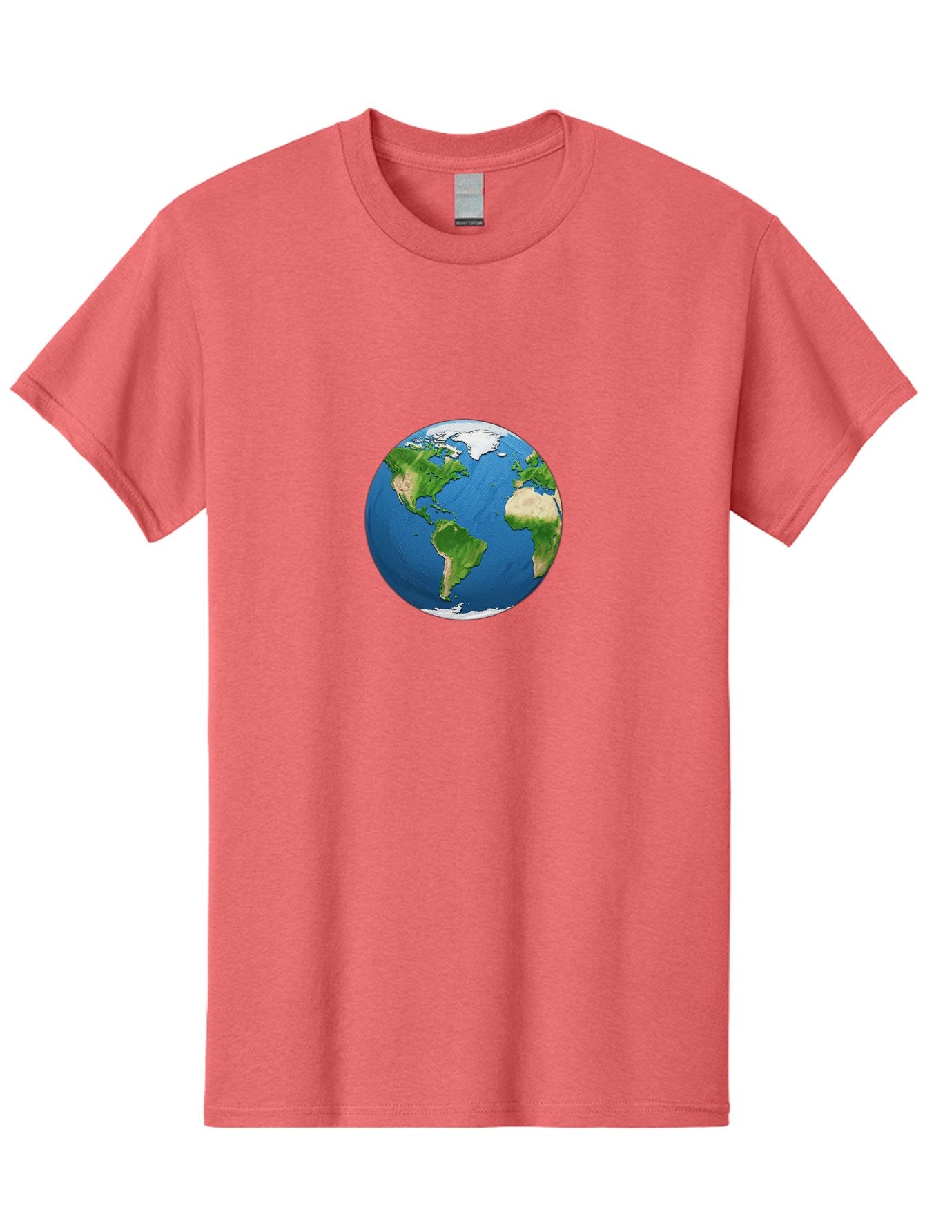Globe-3 Men'S Graphic Tee, 100% Cotton, Comfortable Casual Summer Wear, Machine Washable, Globe Showing Americas And Africa, Planet Earth, 3D Rendering, Blue Oceans, Green Continents, Natural Resources, Global Unity, Earth From Space Baa743 7