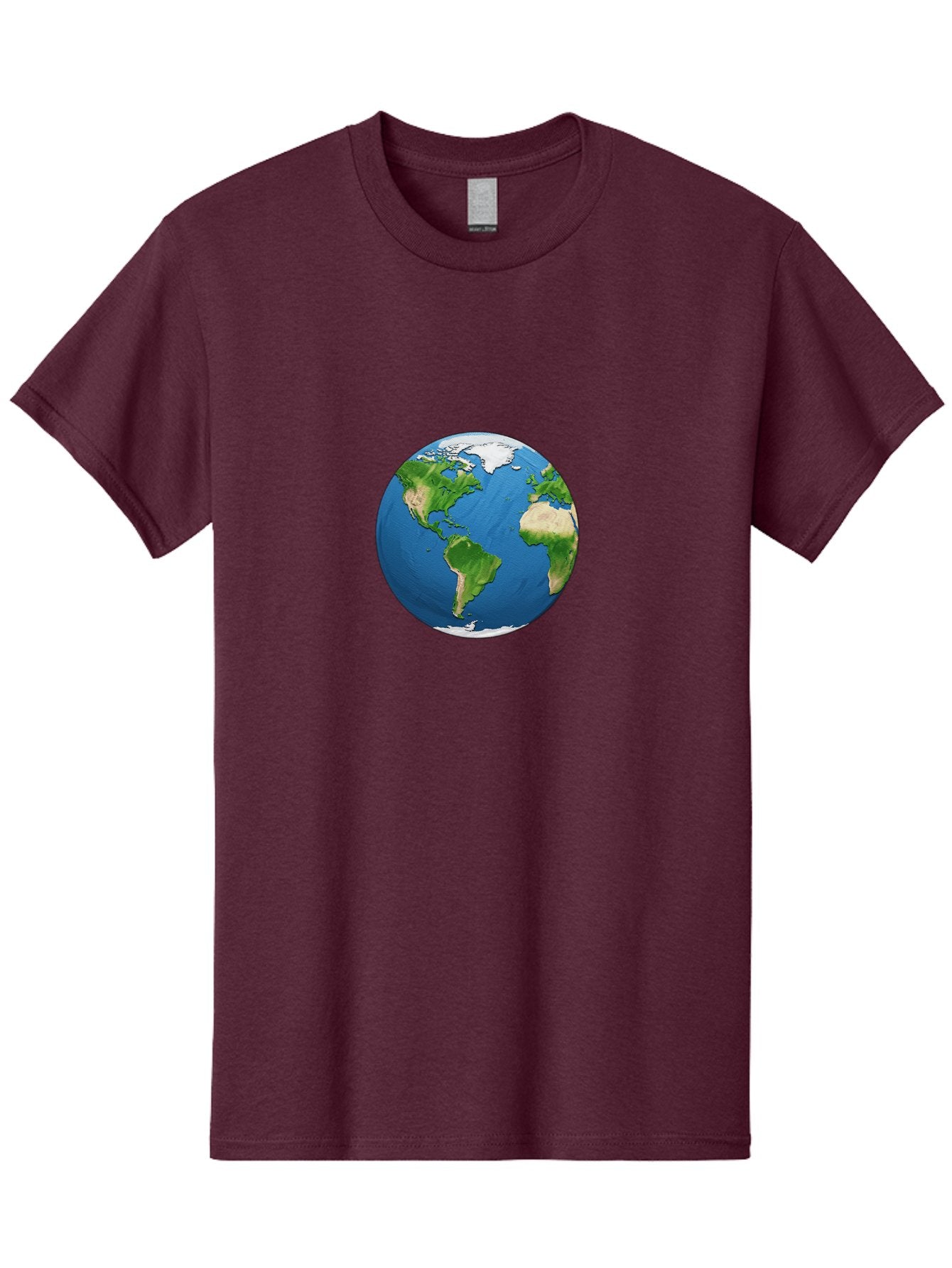 Globe-3 Men'S Graphic Tee, 100% Cotton, Comfortable Casual Summer Wear, Machine Washable, Globe Showing Americas And Africa, Planet Earth, 3D Rendering, Blue Oceans, Green Continents, Natural Resources, Global Unity, Earth From Space Baa743 11