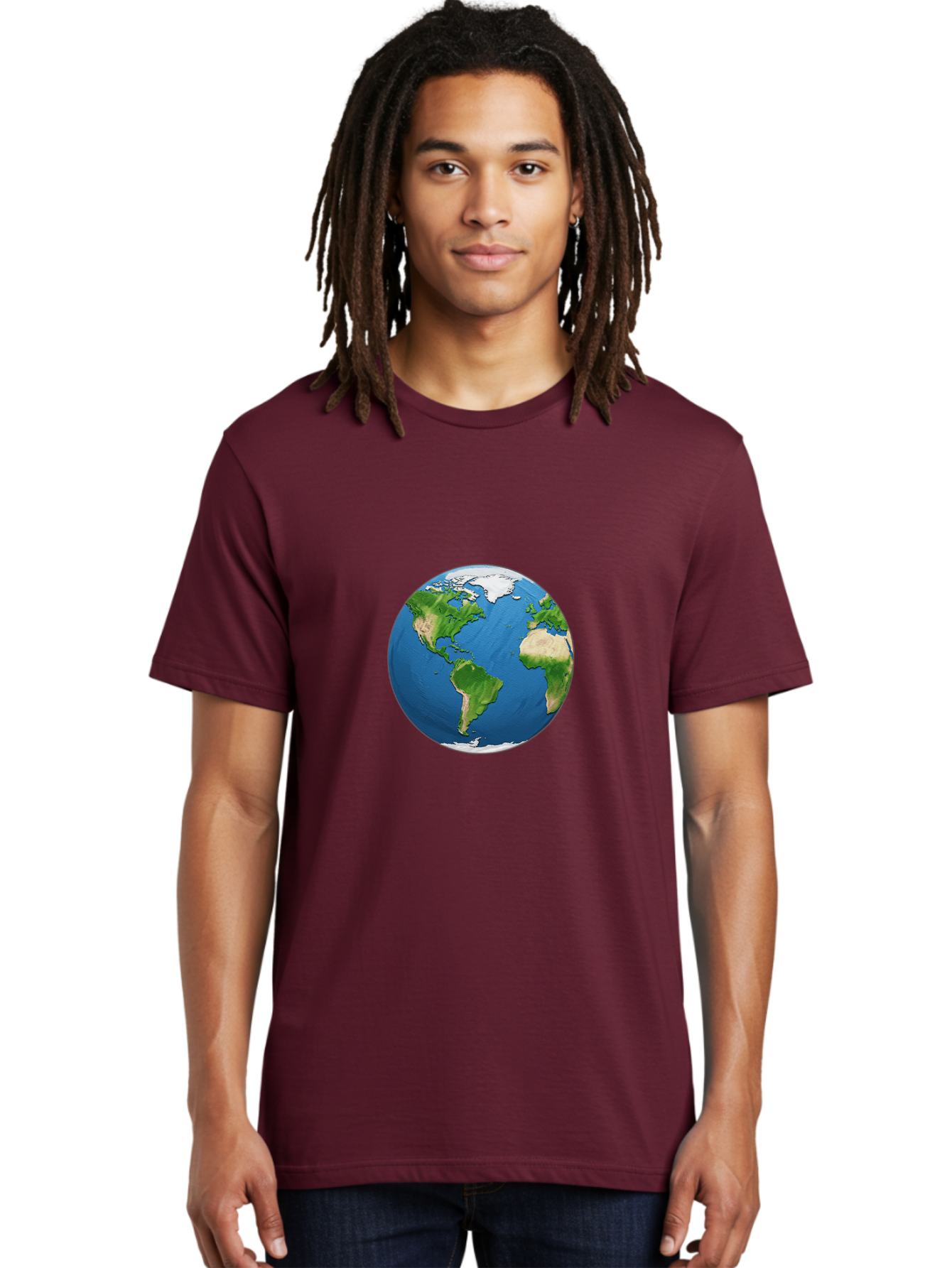 Globe-3 Men'S Graphic Tee, 100% Cotton, Comfortable Casual Summer Wear, Machine Washable, Globe Showing Americas And Africa, Planet Earth, 3D Rendering, Blue Oceans, Green Continents, Natural Resources, Global Unity, Earth From Space Baa743 8