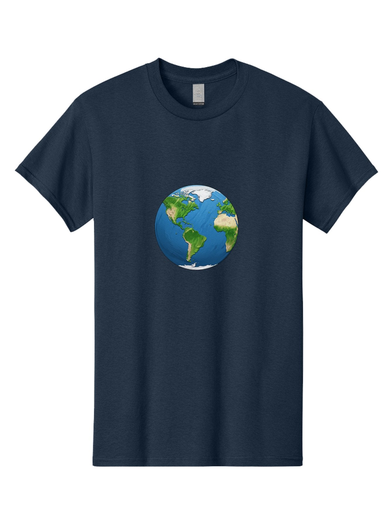 Globe-3 Men'S Graphic Tee, 100% Cotton, Comfortable Casual Summer Wear, Machine Washable, Globe Showing Americas And Africa, Planet Earth, 3D Rendering, Blue Oceans, Green Continents, Natural Resources, Global Unity, Earth From Space Baa743 8