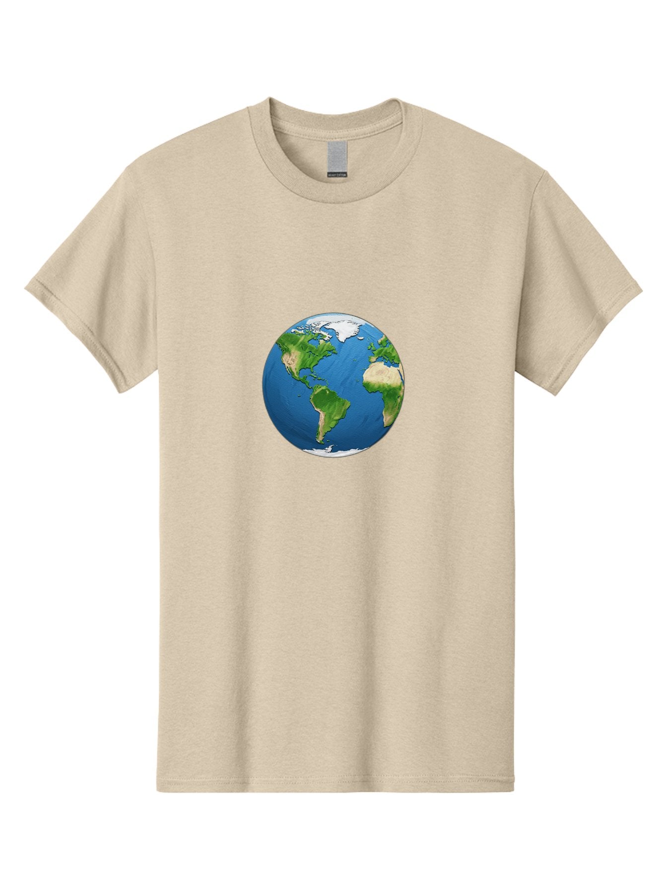 Globe-3 Men'S Graphic Tee, 100% Cotton, Comfortable Casual Summer Wear, Machine Washable, Globe Showing Americas And Africa, Planet Earth, 3D Rendering, Blue Oceans, Green Continents, Natural Resources, Global Unity, Earth From Space Baa743 4