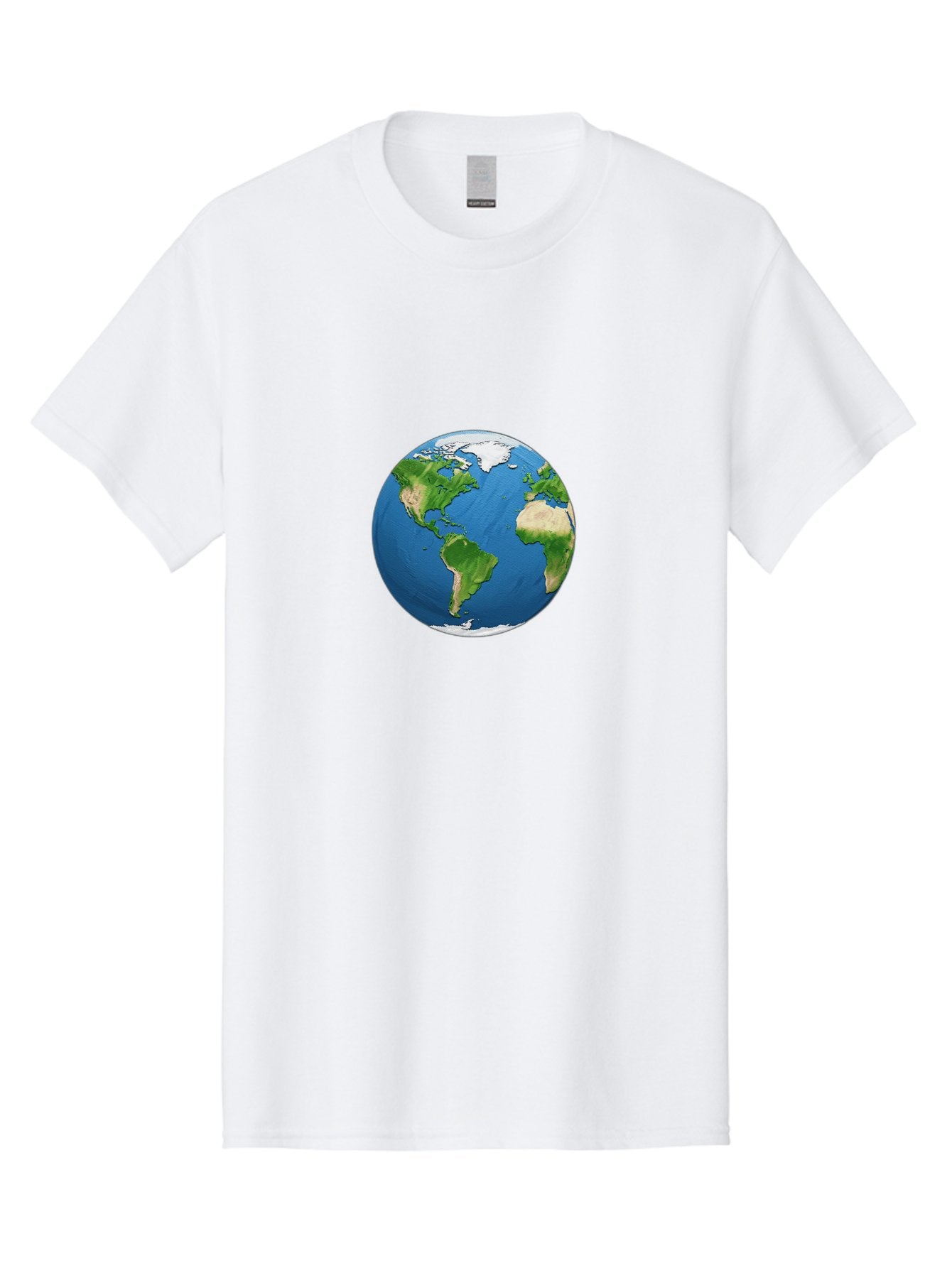 Globe-3 Men'S Graphic Tee, 100% Cotton, Comfortable Casual Summer Wear, Machine Washable, Globe Showing Americas And Africa, Planet Earth, 3D Rendering, Blue Oceans, Green Continents, Natural Resources, Global Unity, Earth From Space Baa743 13