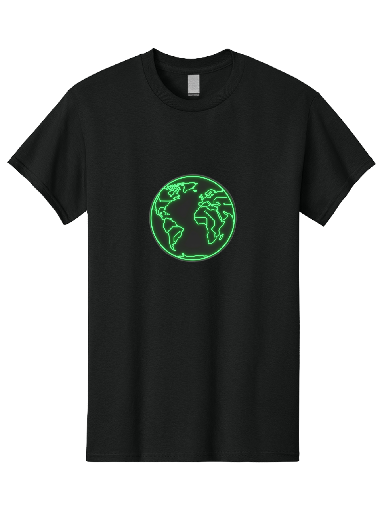 Globe-7 Men'S Graphic Tee, 100% Cotton, Comfortable Casual Summer Wear, Machine Washable, Globe Icon, World Map, Global Illustration, Neon Outline, Minimalist Design, Earth Symbol, International Representation Baa747 17