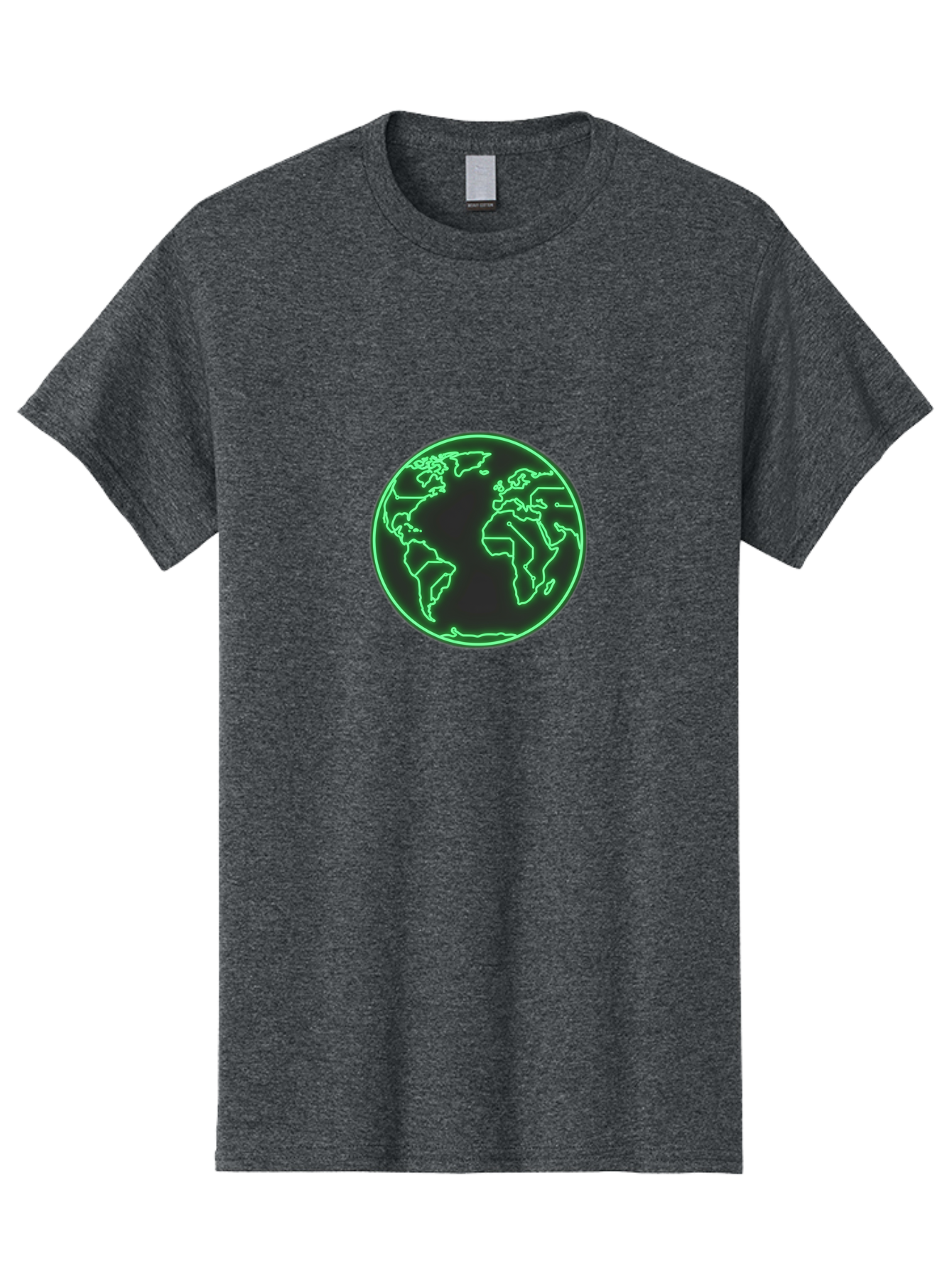 Globe-7 Men'S Graphic Tee, 100% Cotton, Comfortable Casual Summer Wear, Machine Washable, Globe Icon, World Map, Global Illustration, Neon Outline, Minimalist Design, Earth Symbol, International Representation Baa747 23