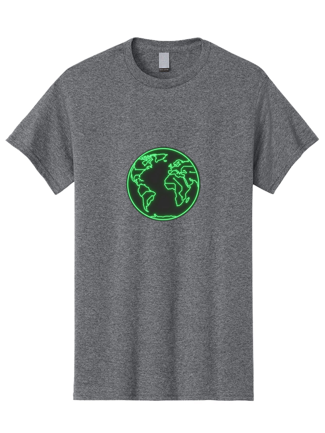 Globe-7 Men'S Graphic Tee, 100% Cotton, Comfortable Casual Summer Wear, Machine Washable, Globe Icon, World Map, Global Illustration, Neon Outline, Minimalist Design, Earth Symbol, International Representation Baa747 6