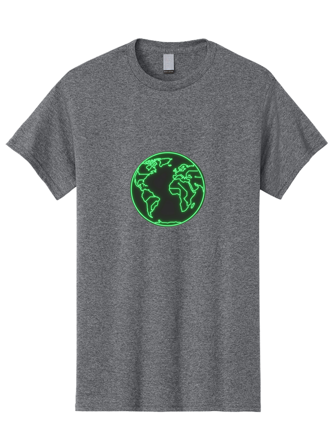 Globe-7 Men'S Graphic Tee, 100% Cotton, Comfortable Casual Summer Wear, Machine Washable, Globe Icon, World Map, Global Illustration, Neon Outline, Minimalist Design, Earth Symbol, International Representation Baa747 13