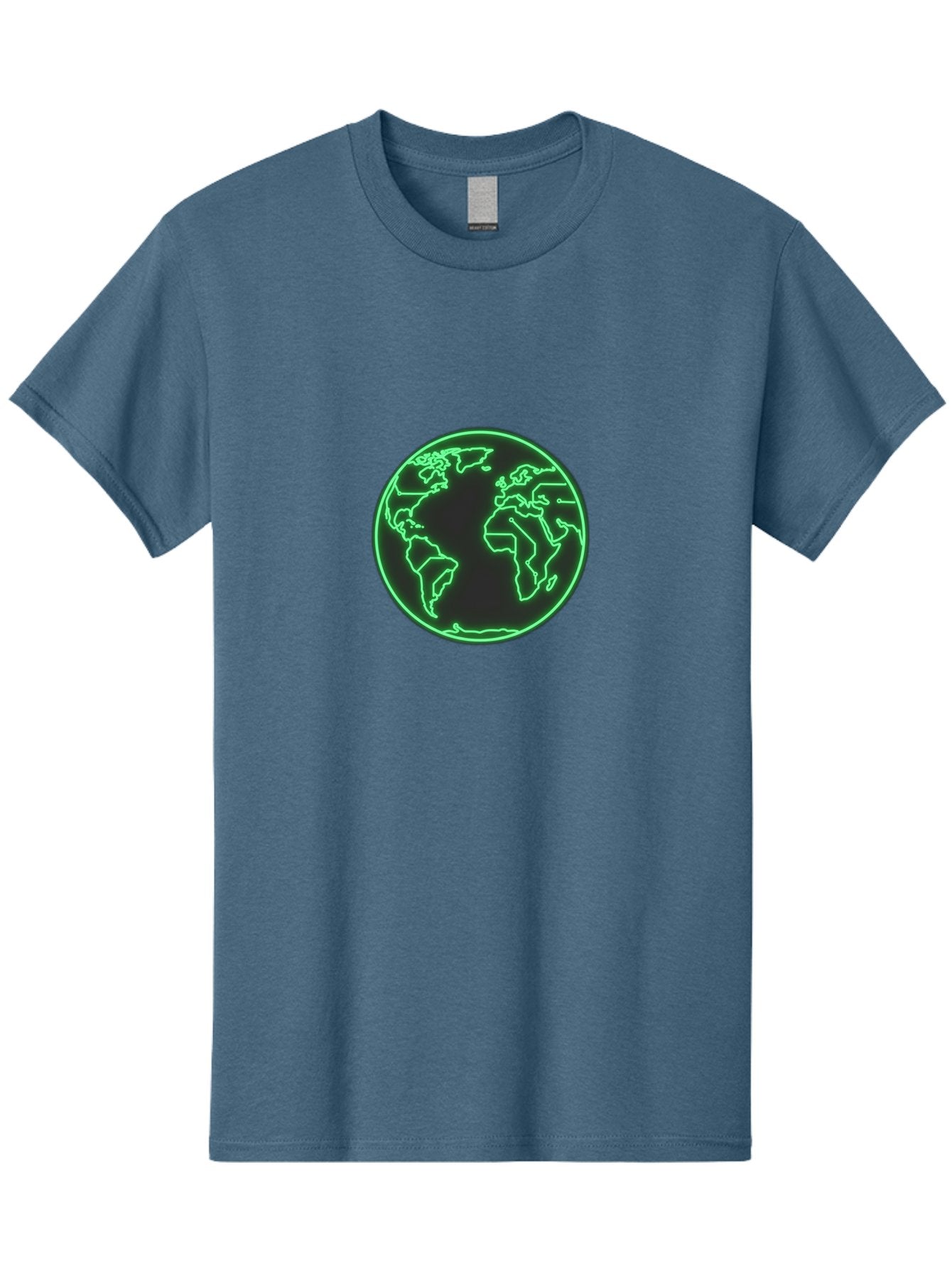 Globe-7 Men'S Graphic Tee, 100% Cotton, Comfortable Casual Summer Wear, Machine Washable, Globe Icon, World Map, Global Illustration, Neon Outline, Minimalist Design, Earth Symbol, International Representation Baa747 14