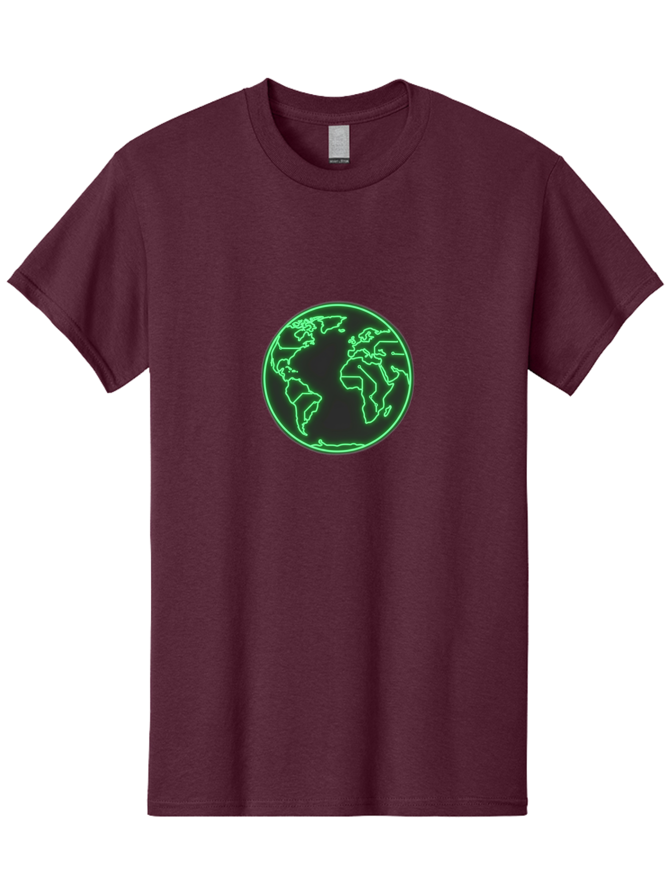 Globe-7 Men'S Graphic Tee, 100% Cotton, Comfortable Casual Summer Wear, Machine Washable, Globe Icon, World Map, Global Illustration, Neon Outline, Minimalist Design, Earth Symbol, International Representation Baa747 21