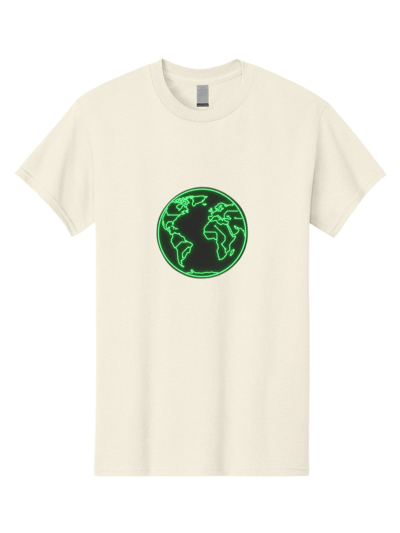 Globe-7 Men'S Graphic Tee, 100% Cotton, Comfortable Casual Summer Wear, Machine Washable, Globe Icon, World Map, Global Illustration, Neon Outline, Minimalist Design, Earth Symbol, International Representation Baa747 12
