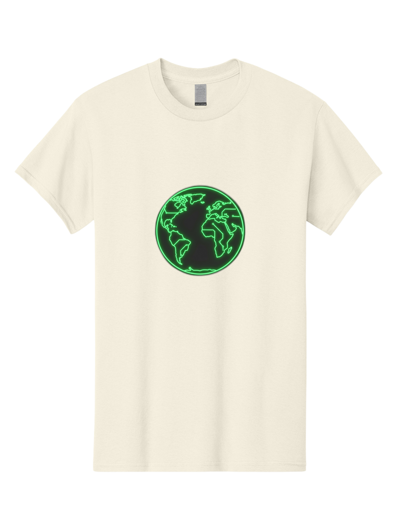 Globe-7 Men'S Graphic Tee, 100% Cotton, Comfortable Casual Summer Wear, Machine Washable, Globe Icon, World Map, Global Illustration, Neon Outline, Minimalist Design, Earth Symbol, International Representation Baa747 5