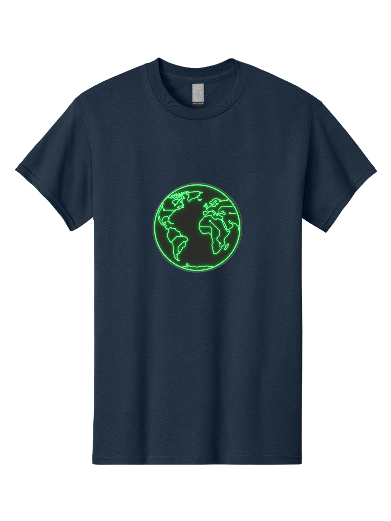 Globe-7 Men'S Graphic Tee, 100% Cotton, Comfortable Casual Summer Wear, Machine Washable, Globe Icon, World Map, Global Illustration, Neon Outline, Minimalist Design, Earth Symbol, International Representation Baa747 27