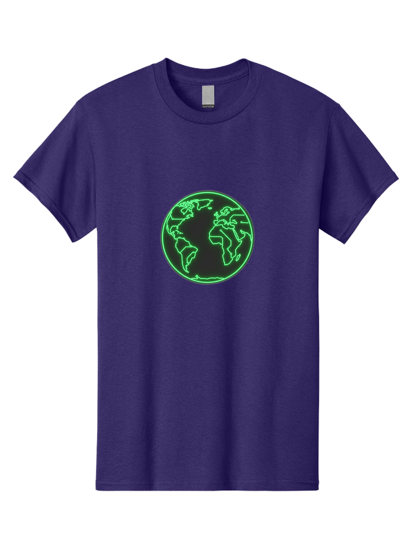Globe-7 Men'S Graphic Tee, 100% Cotton, Comfortable Casual Summer Wear, Machine Washable, Globe Icon, World Map, Global Illustration, Neon Outline, Minimalist Design, Earth Symbol, International Representation Baa747 15