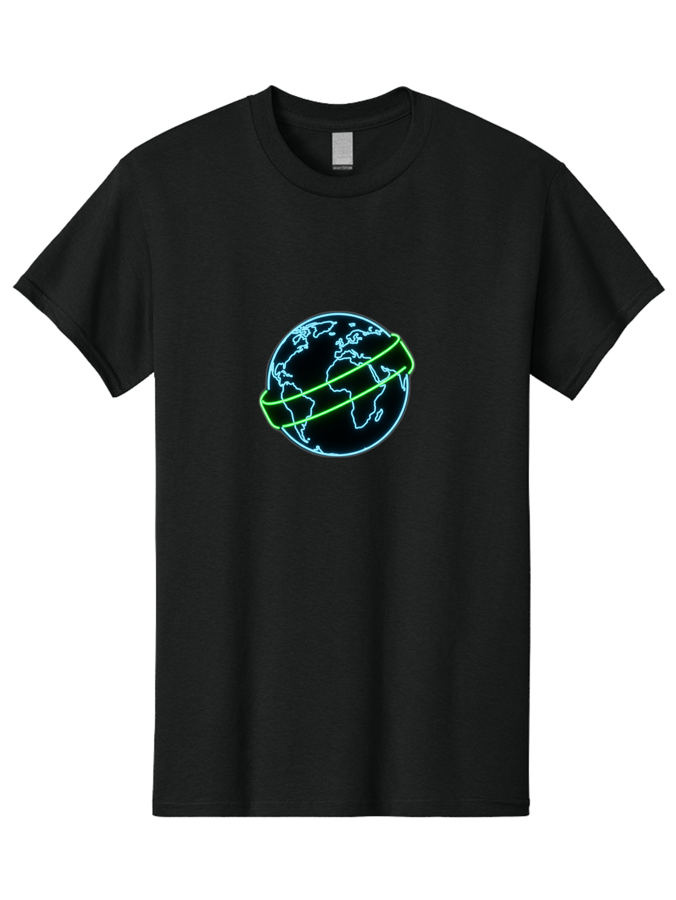 Globe-8 Men'S Graphic Tee, 100% Cotton, Comfortable Casual Summer Wear, Machine Washable, Globe Illustration, Neon Lines, Global Map, Earth Icon, Futuristic Design, Digital Art, World Map Outline, Abstract Globe, Modern Graphic Baa748 19