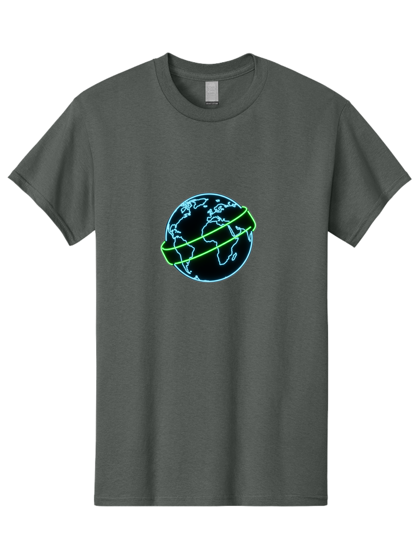 Globe-8 Men'S Graphic Tee, 100% Cotton, Comfortable Casual Summer Wear, Machine Washable, Globe Illustration, Neon Lines, Global Map, Earth Icon, Futuristic Design, Digital Art, World Map Outline, Abstract Globe, Modern Graphic Baa748 13