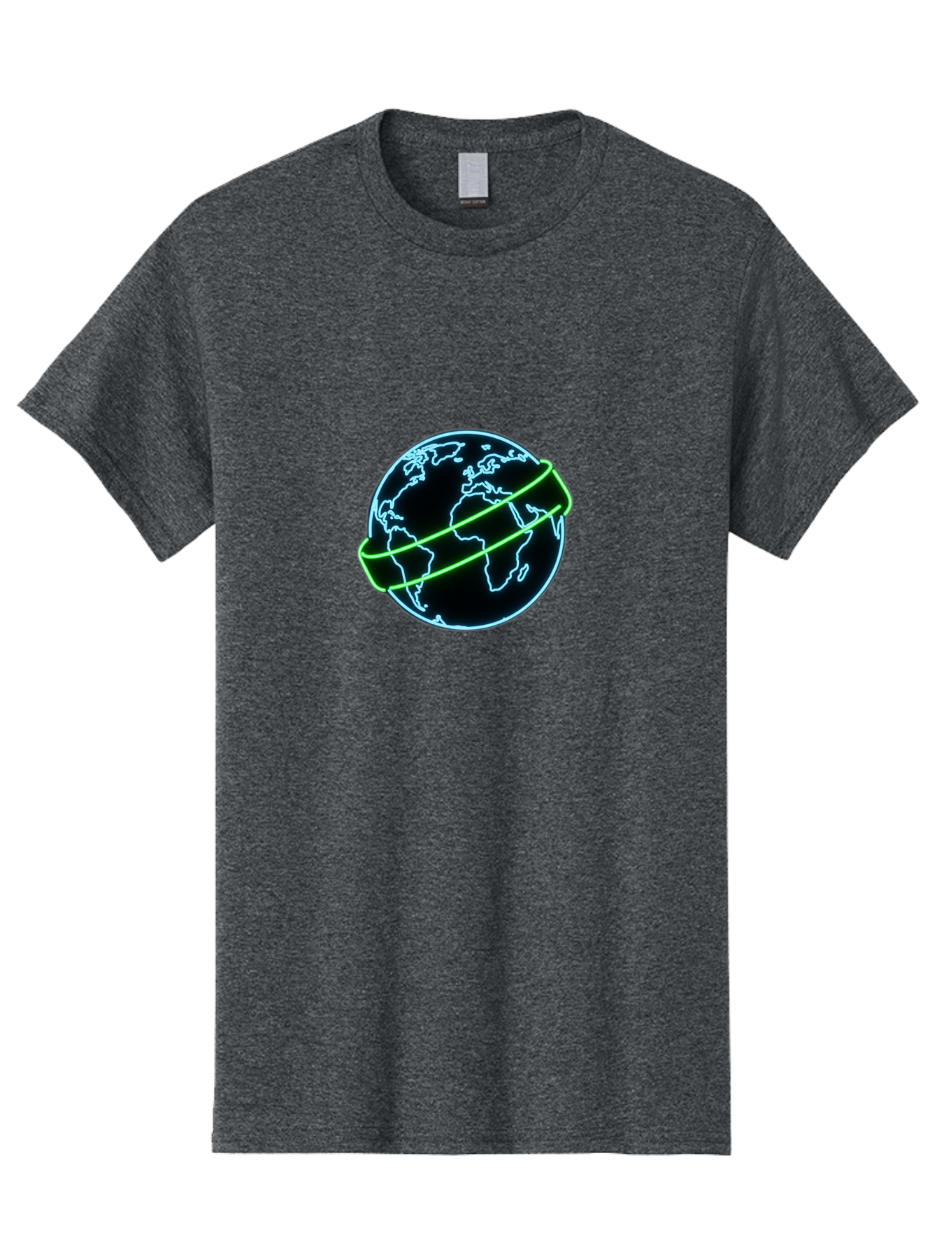 Globe-8 Men'S Graphic Tee, 100% Cotton, Comfortable Casual Summer Wear, Machine Washable, Globe Illustration, Neon Lines, Global Map, Earth Icon, Futuristic Design, Digital Art, World Map Outline, Abstract Globe, Modern Graphic Baa748 15