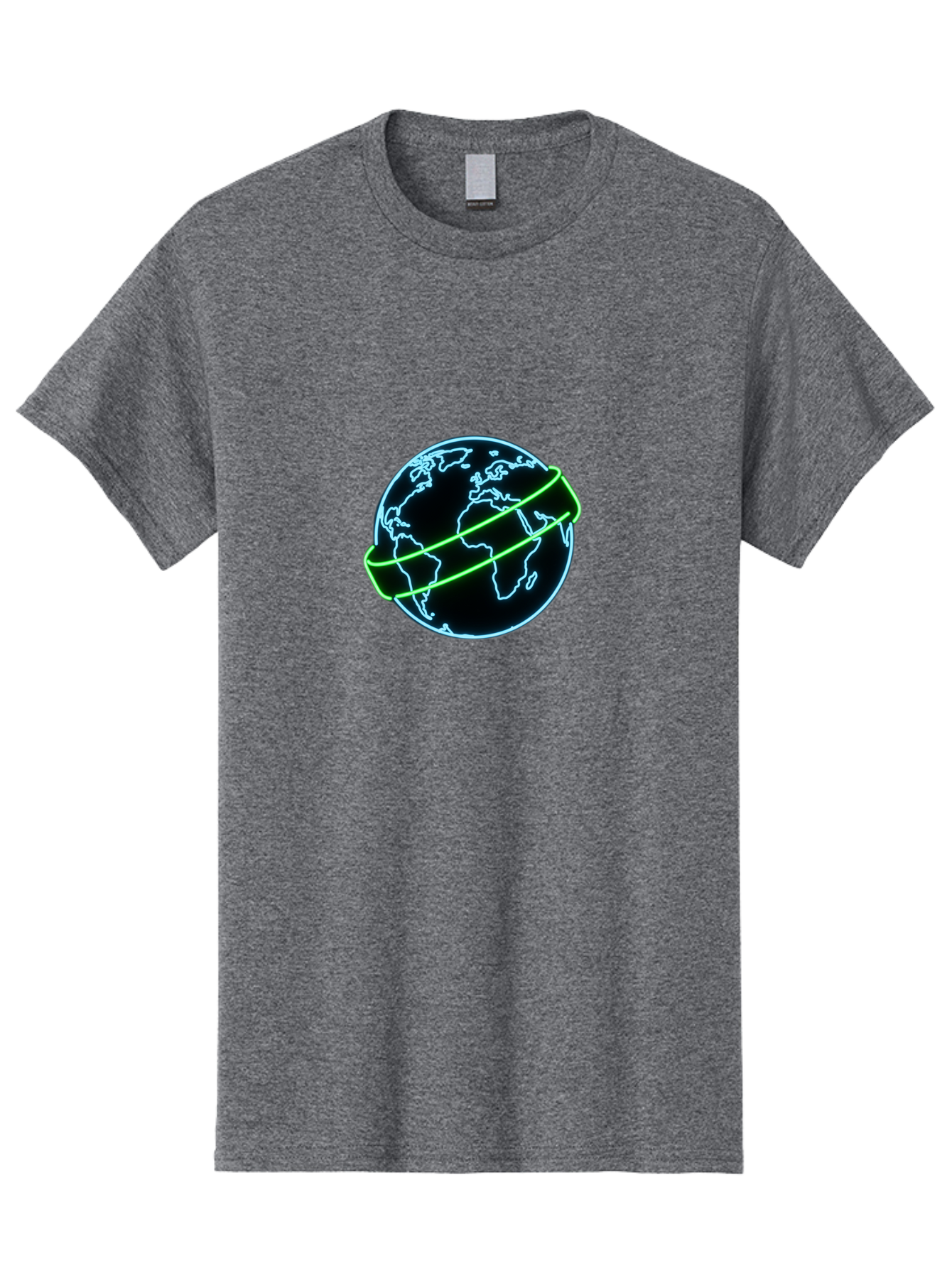 Globe-8 Men'S Graphic Tee, 100% Cotton, Comfortable Casual Summer Wear, Machine Washable, Globe Illustration, Neon Lines, Global Map, Earth Icon, Futuristic Design, Digital Art, World Map Outline, Abstract Globe, Modern Graphic Baa748 9