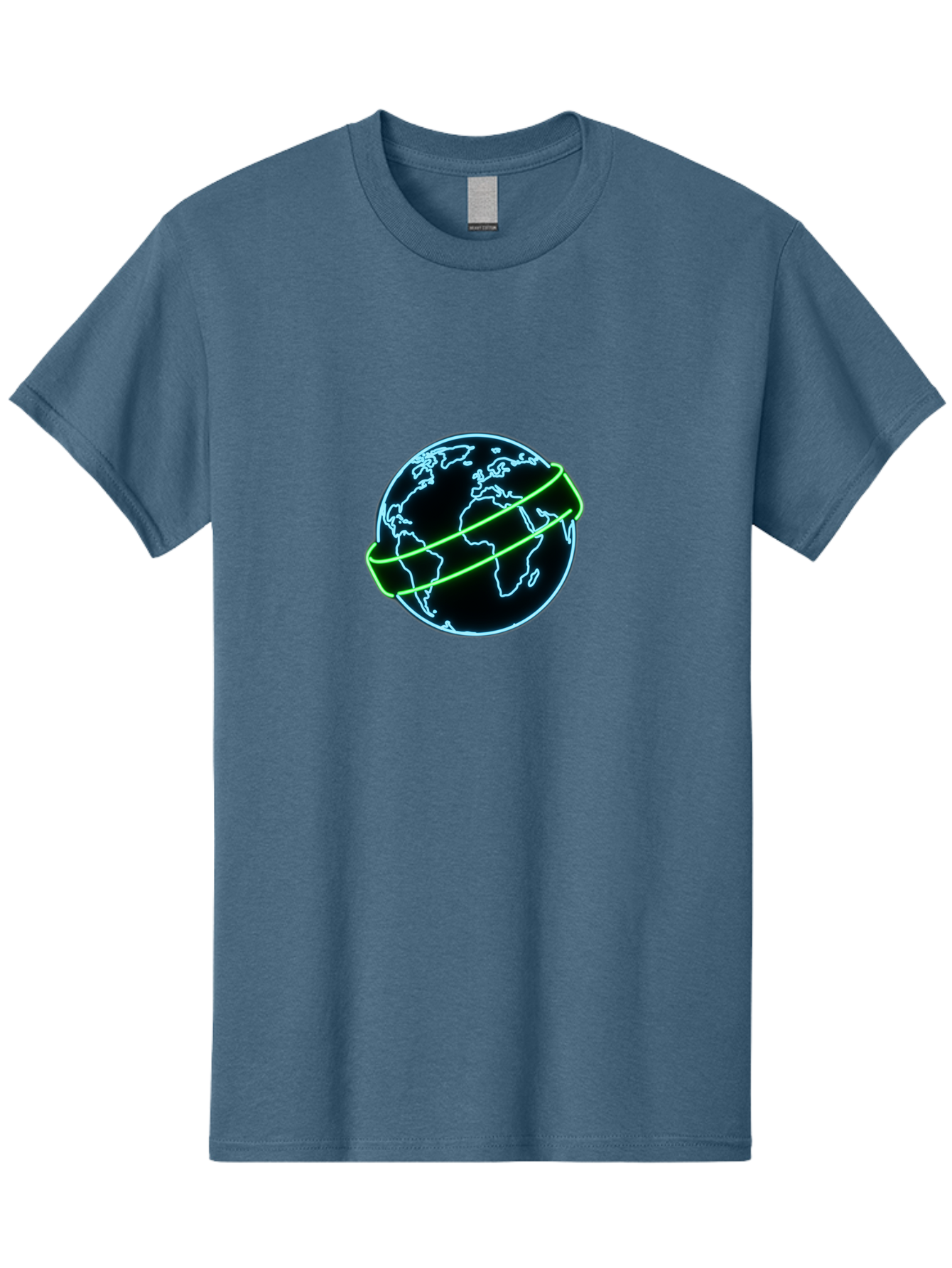 Globe-8 Men'S Graphic Tee, 100% Cotton, Comfortable Casual Summer Wear, Machine Washable, Globe Illustration, Neon Lines, Global Map, Earth Icon, Futuristic Design, Digital Art, World Map Outline, Abstract Globe, Modern Graphic Baa748 7