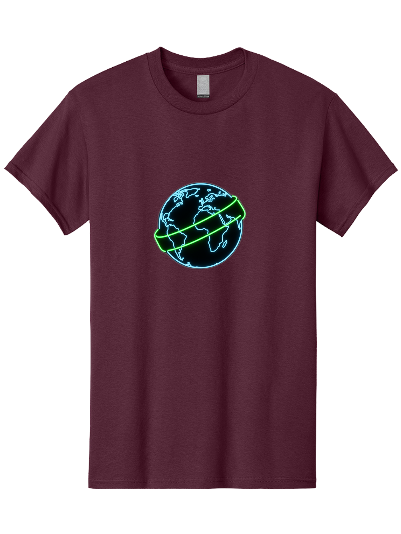 Globe-8 Men'S Graphic Tee, 100% Cotton, Comfortable Casual Summer Wear, Machine Washable, Globe Illustration, Neon Lines, Global Map, Earth Icon, Futuristic Design, Digital Art, World Map Outline, Abstract Globe, Modern Graphic Baa748 11