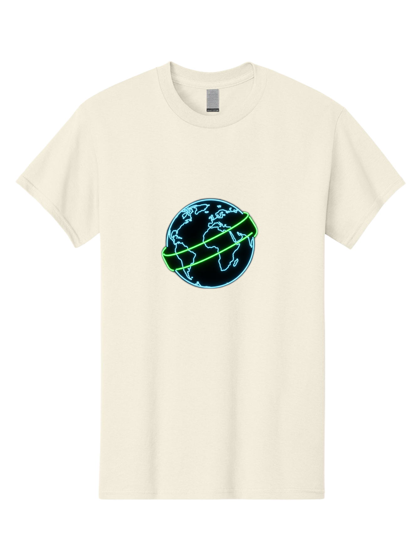 Globe-8 Men'S Graphic Tee, 100% Cotton, Comfortable Casual Summer Wear, Machine Washable, Globe Illustration, Neon Lines, Global Map, Earth Icon, Futuristic Design, Digital Art, World Map Outline, Abstract Globe, Modern Graphic Baa748 3