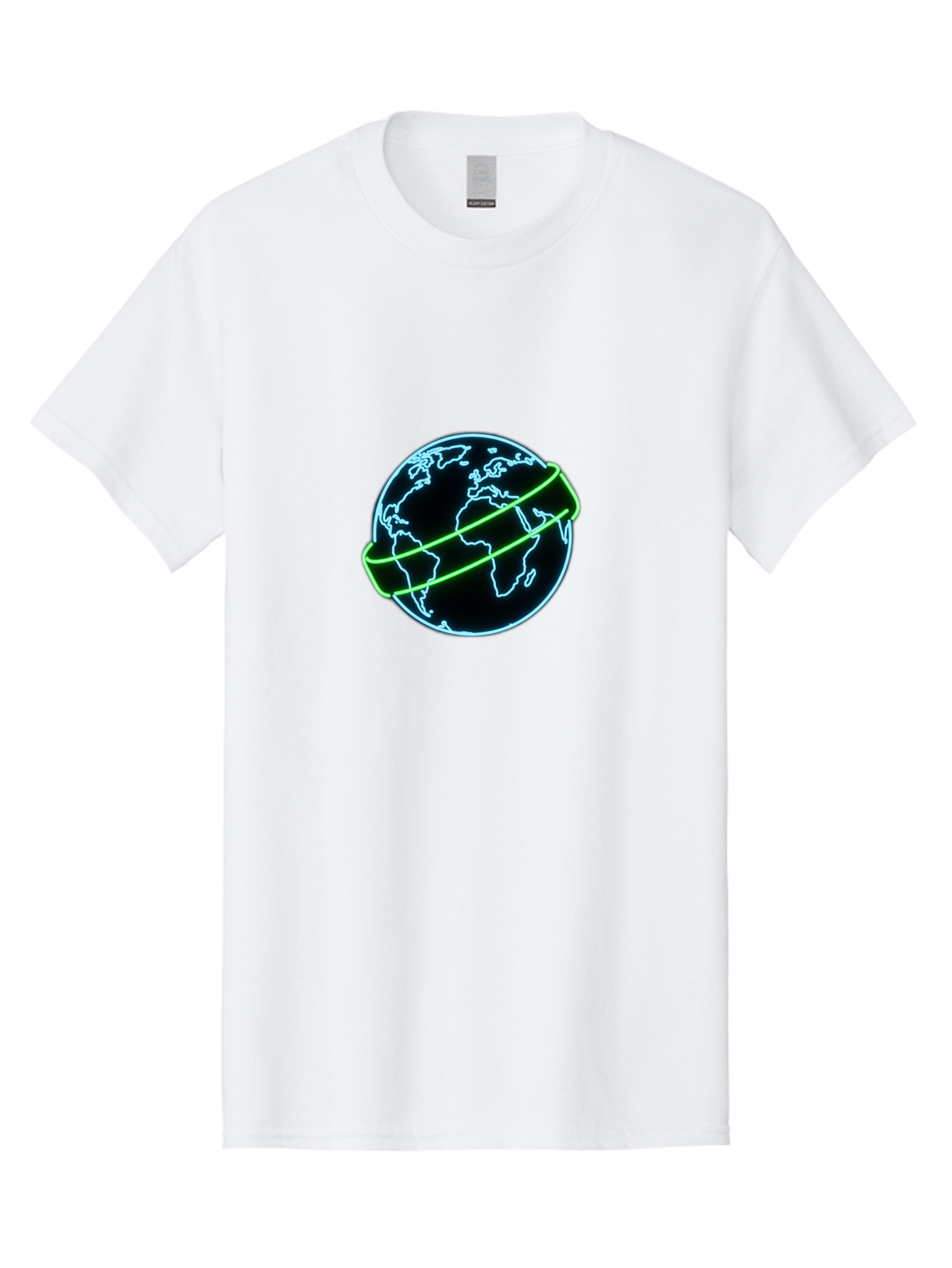 Globe-8 Men'S Graphic Tee, 100% Cotton, Comfortable Casual Summer Wear, Machine Washable, Globe Illustration, Neon Lines, Global Map, Earth Icon, Futuristic Design, Digital Art, World Map Outline, Abstract Globe, Modern Graphic Baa748 23