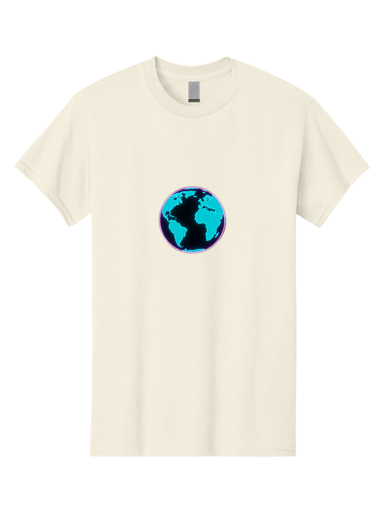Globe-9 Men'S Graphic Tee, 100% Cotton, Comfortable Casual Summer Wear, Machine Washable, Globe, World Map, Blue And Black Silhouette, Centered, Visual Representation, Earth'S Surface, Americas Centered, Pink Outline, Modern Design, Baa749 13