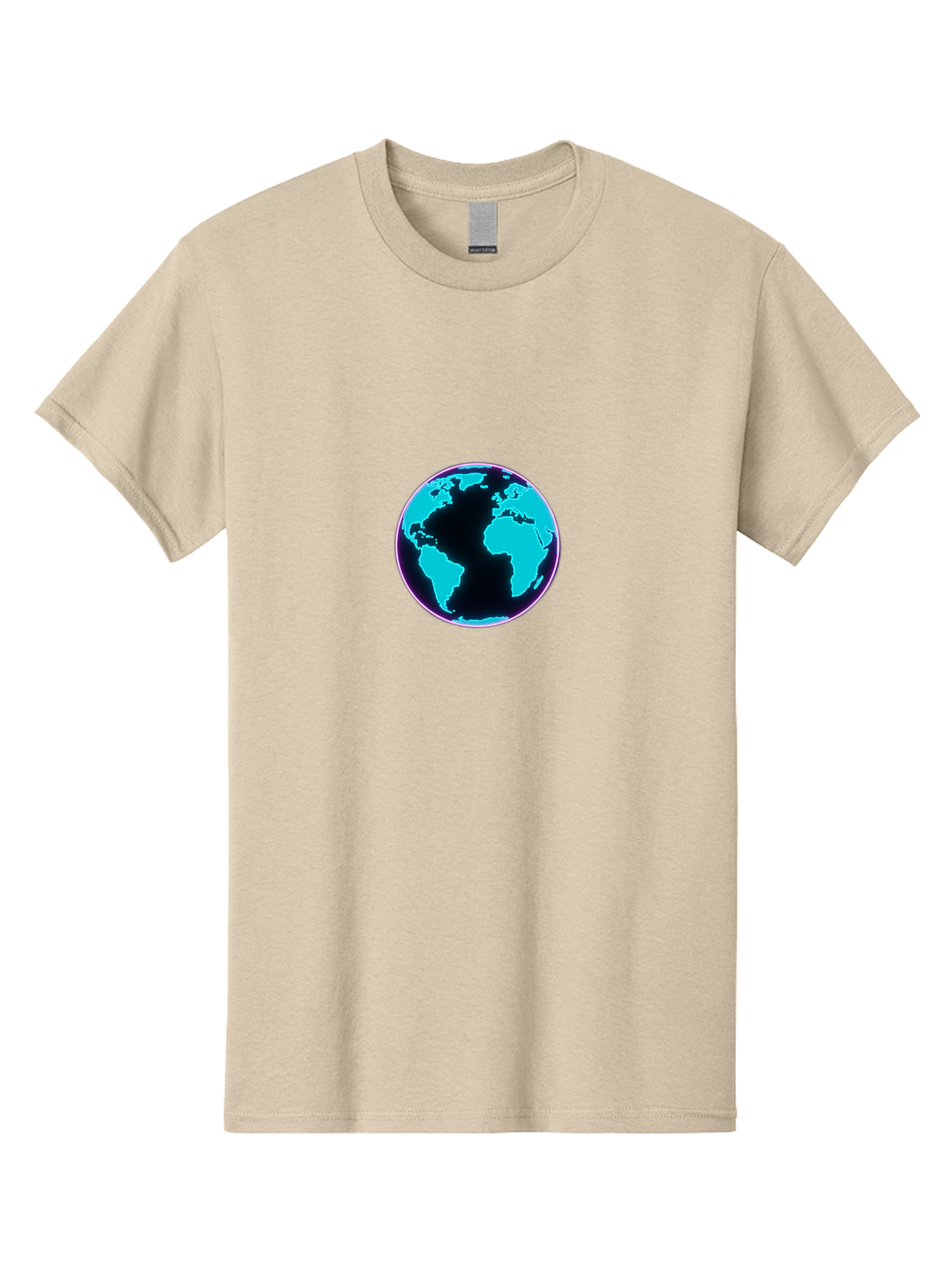 Globe-9 Men'S Graphic Tee, 100% Cotton, Comfortable Casual Summer Wear, Machine Washable, Globe, World Map, Blue And Black Silhouette, Centered, Visual Representation, Earth'S Surface, Americas Centered, Pink Outline, Modern Design, Baa749 19