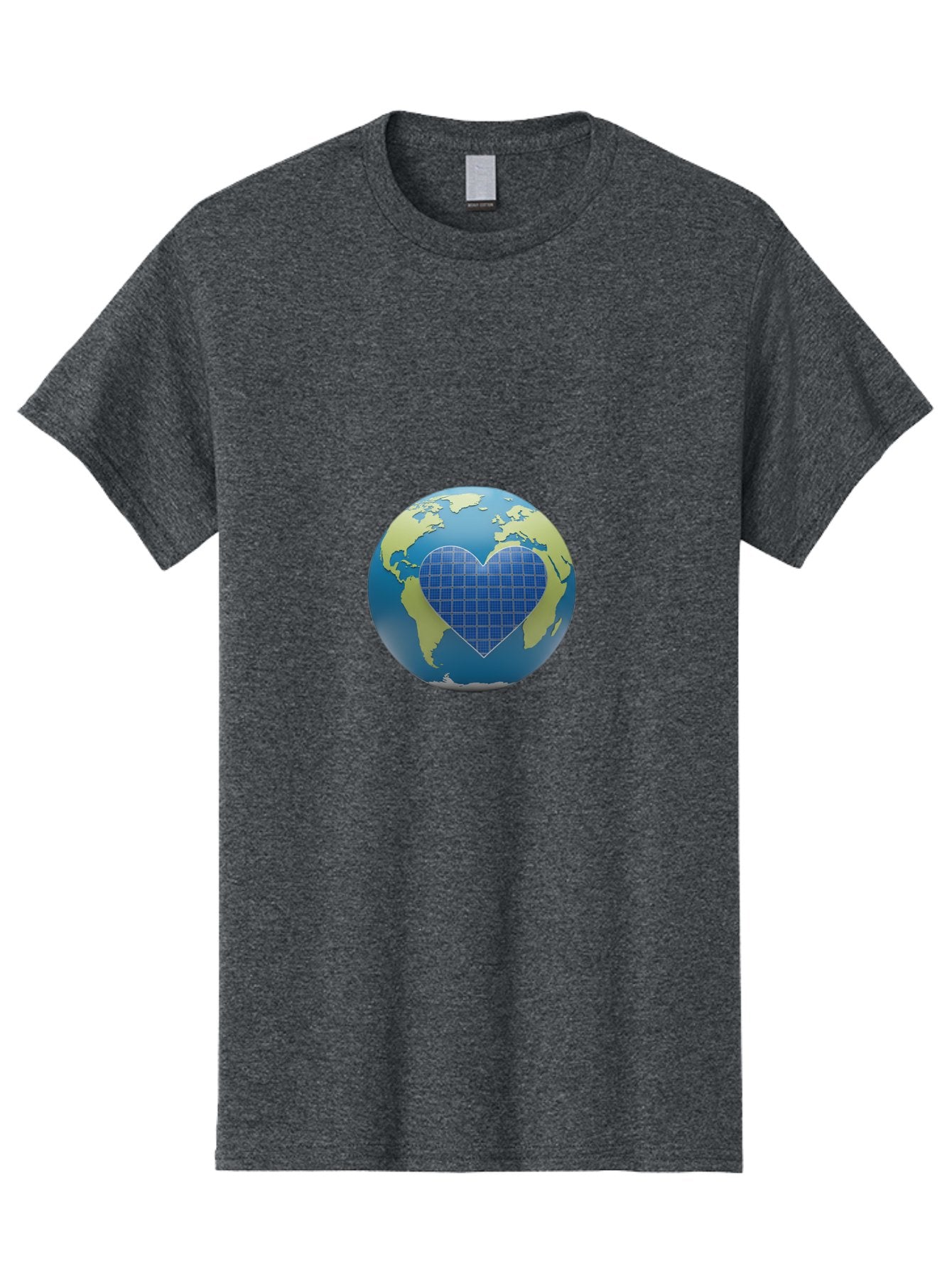 Globe-With-Heart Men'S Graphic Tee, 100% Cotton, Comfortable Casual Summer Wear, Machine Washable, Globe With Heart Shape, World Map, Love For The Planet, Eco-Friendly, Sustainable Living, Global Unity, Heart-Shaped Grid, Baa755 7