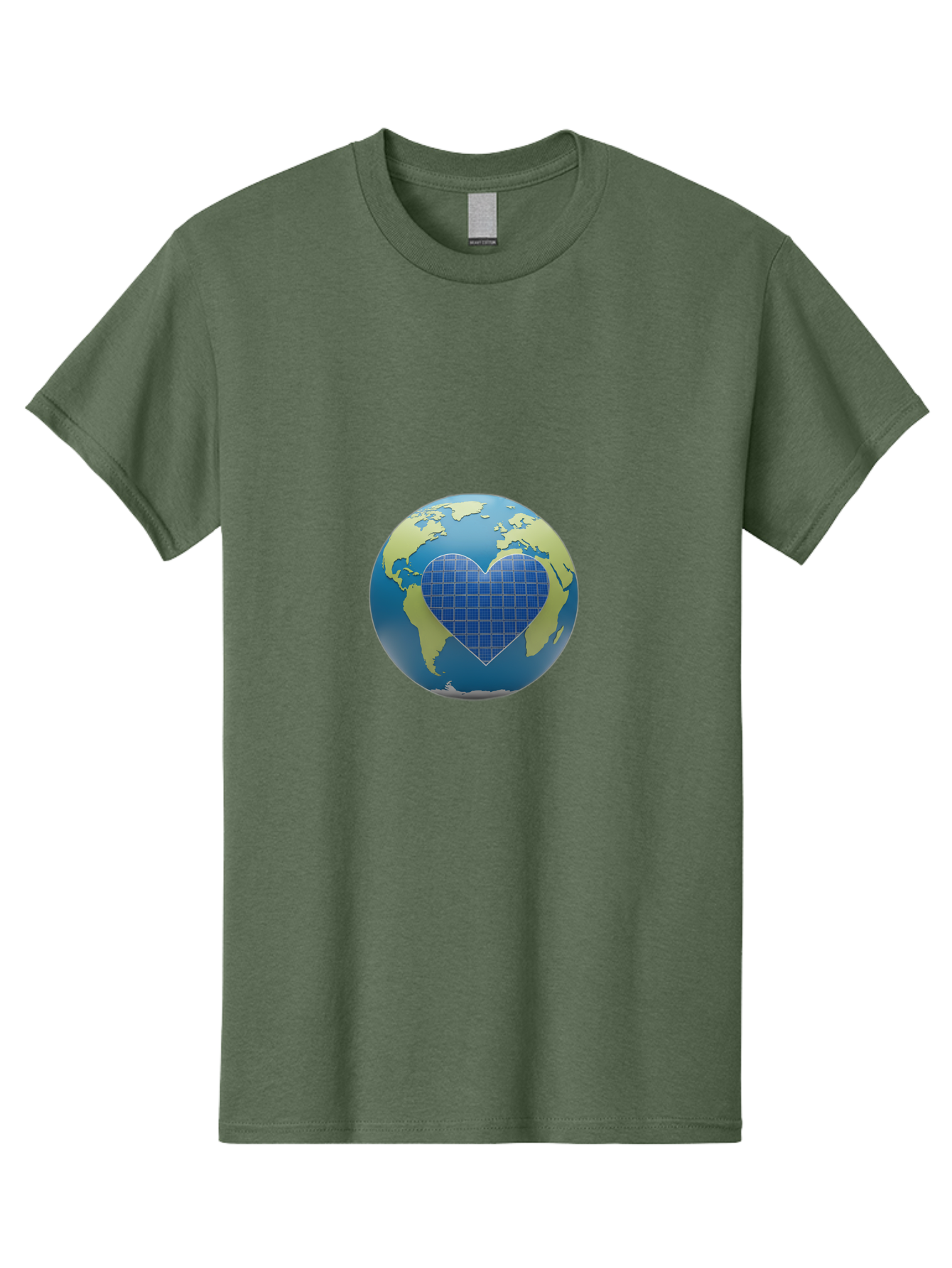 Globe-With-Heart Men'S Graphic Tee, 100% Cotton, Comfortable Casual Summer Wear, Machine Washable, Globe With Heart Shape, World Map, Love For The Planet, Eco-Friendly, Sustainable Living, Global Unity, Heart-Shaped Grid, Baa755