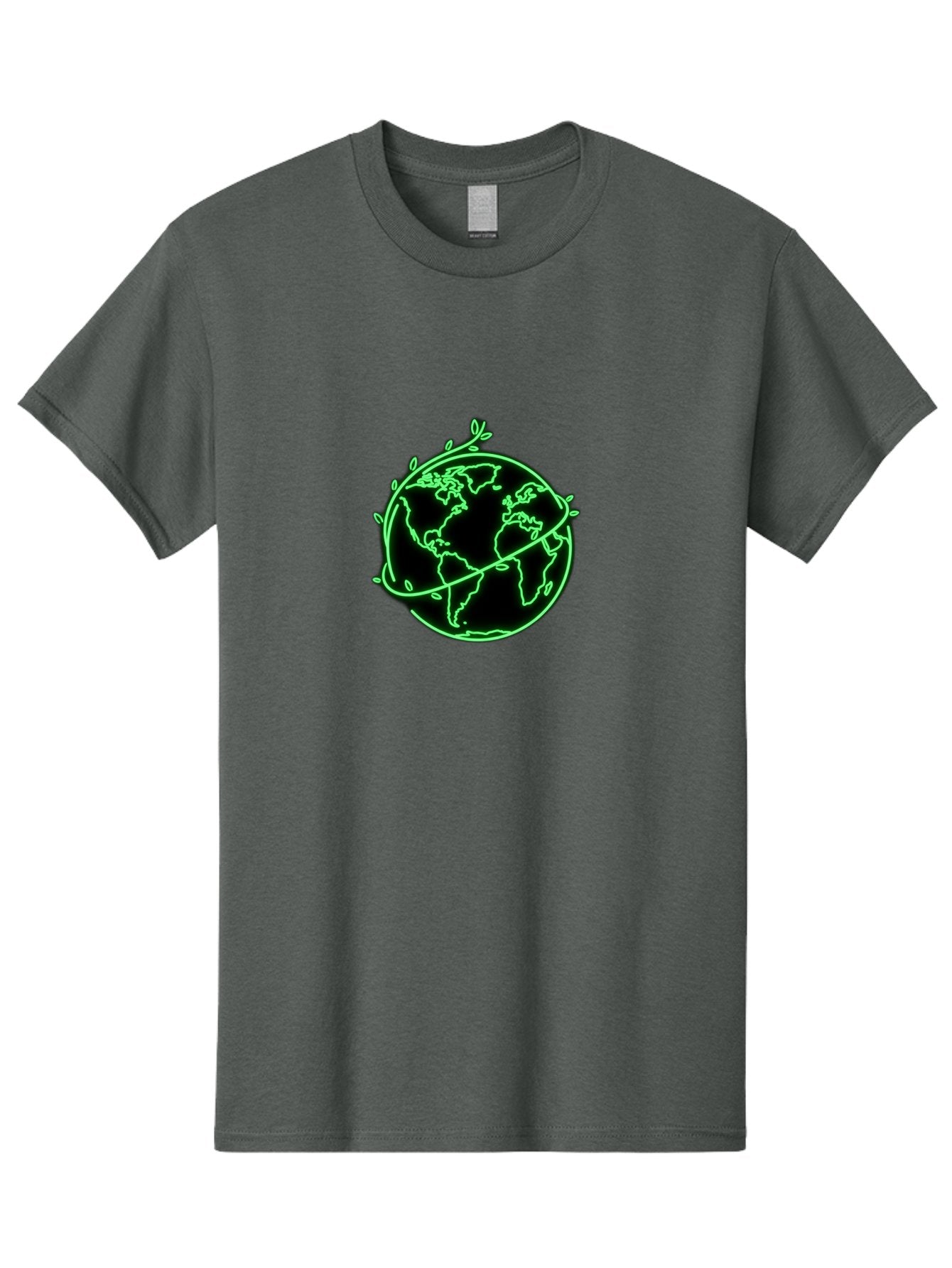 Globe-With-Leaves-2 Men'S Graphic Tee, 100% Cotton, Comfortable Casual Summer Wear, Machine Washable, Globe With Leaves, Eco-Friendly, Sustainable Living, Green Earth, Environmental Awareness, Conservation, Global Unity, Nature, Eco-Conscious Baa758 9