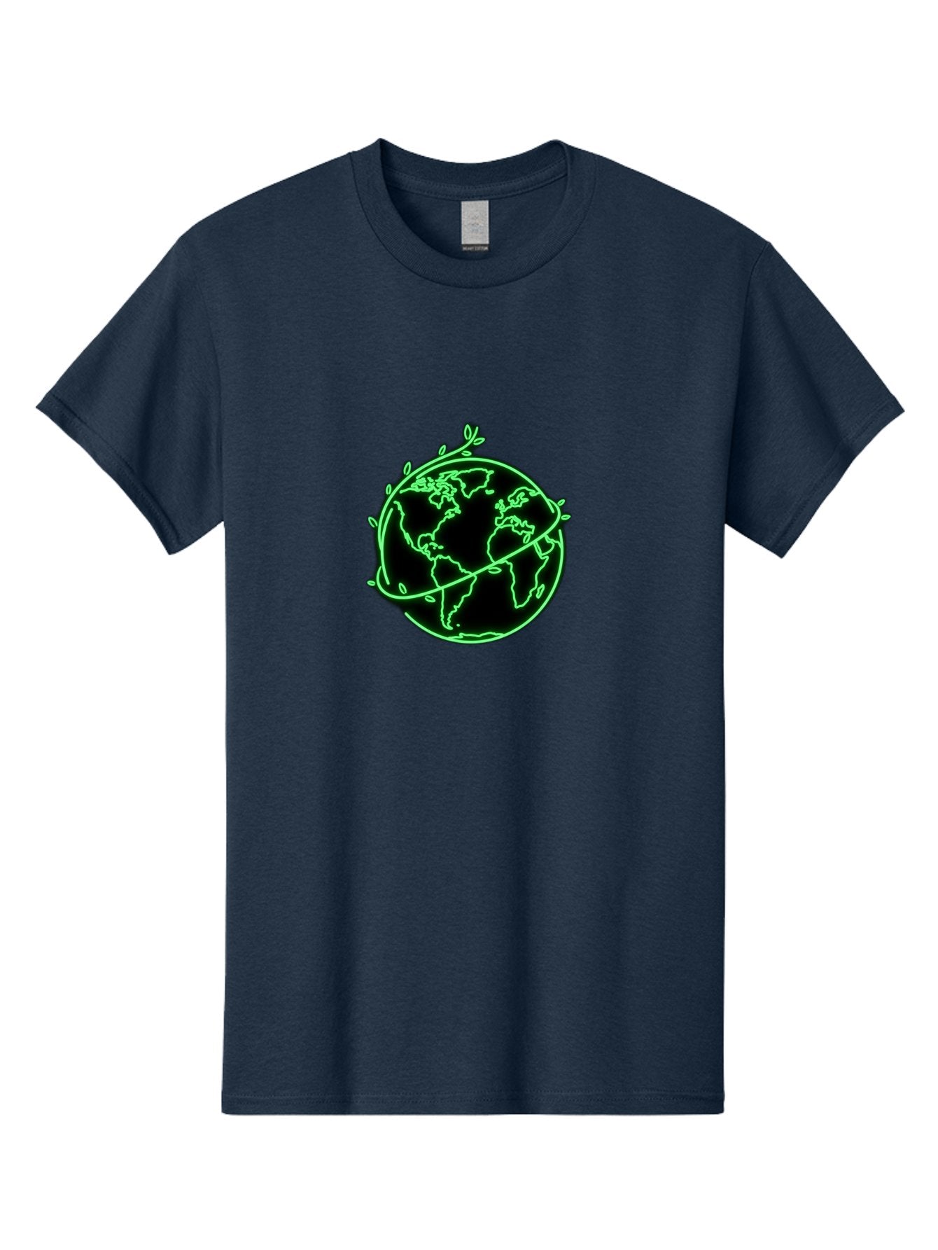 Globe-With-Leaves-2 Men'S Graphic Tee, 100% Cotton, Comfortable Casual Summer Wear, Machine Washable, Globe With Leaves, Eco-Friendly, Sustainable Living, Green Earth, Environmental Awareness, Conservation, Global Unity, Nature, Eco-Conscious Baa758 13